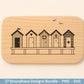 Strandhaus Plotterdatei Bundle – Maritime Strandhäuser & Küstenmotive | Meer SVG Designs | Nordsee Ostsee | Cricut Silhouette Laserdatei