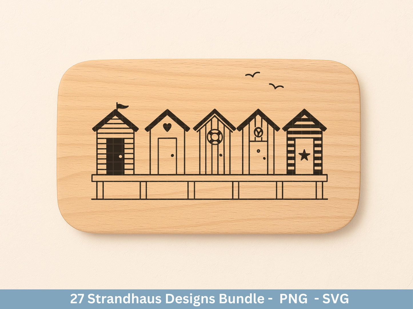 Strandhaus Plotterdatei Bundle – Maritime Strandhäuser & Küstenmotive | Meer SVG Designs | Nordsee Ostsee | Cricut Silhouette Laserdatei