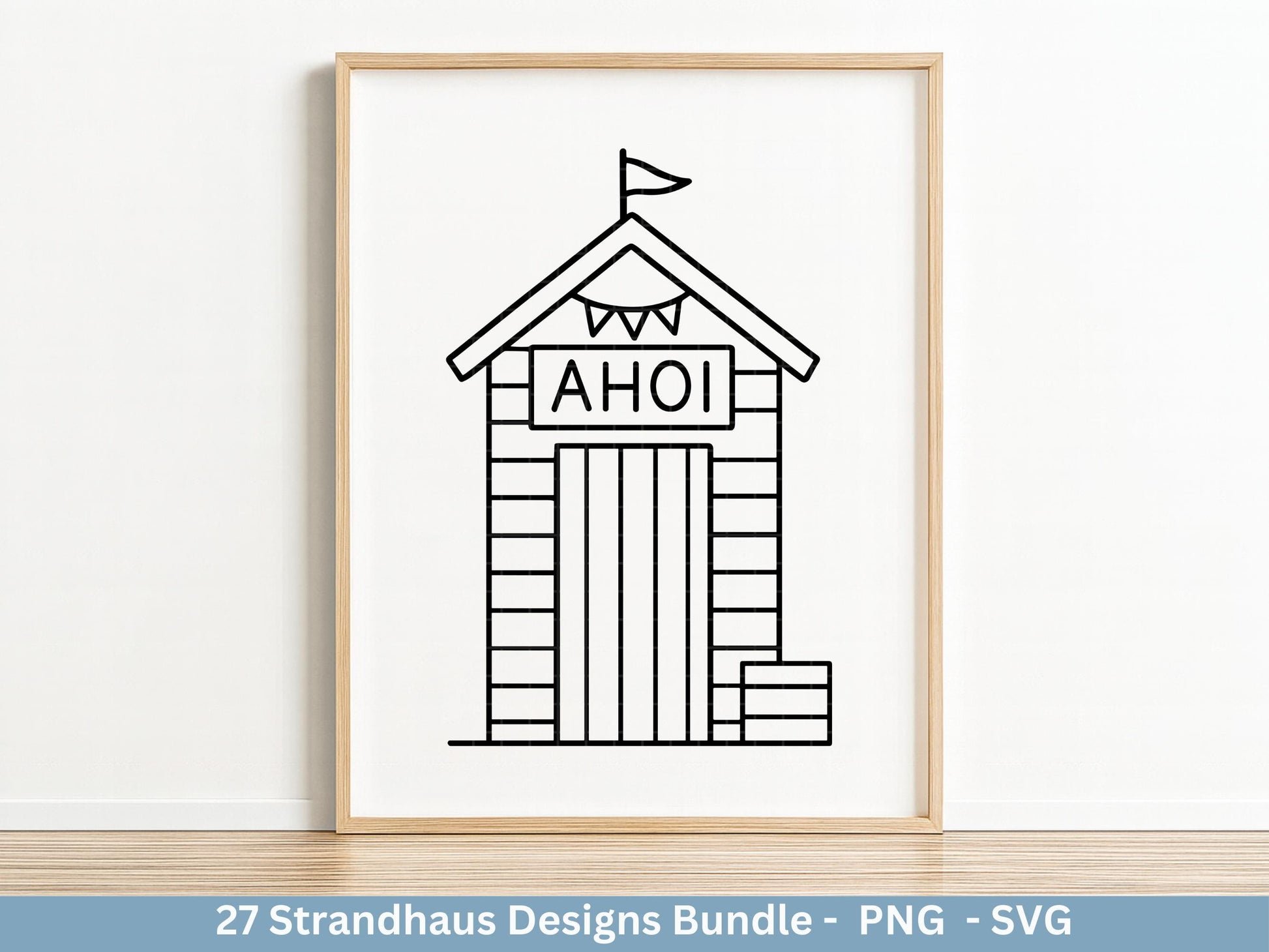 Strandhaus Plotterdatei Bundle – Maritime Strandhäuser & Küstenmotive | Meer SVG Designs | Nordsee Ostsee | Cricut Silhouette Laserdatei