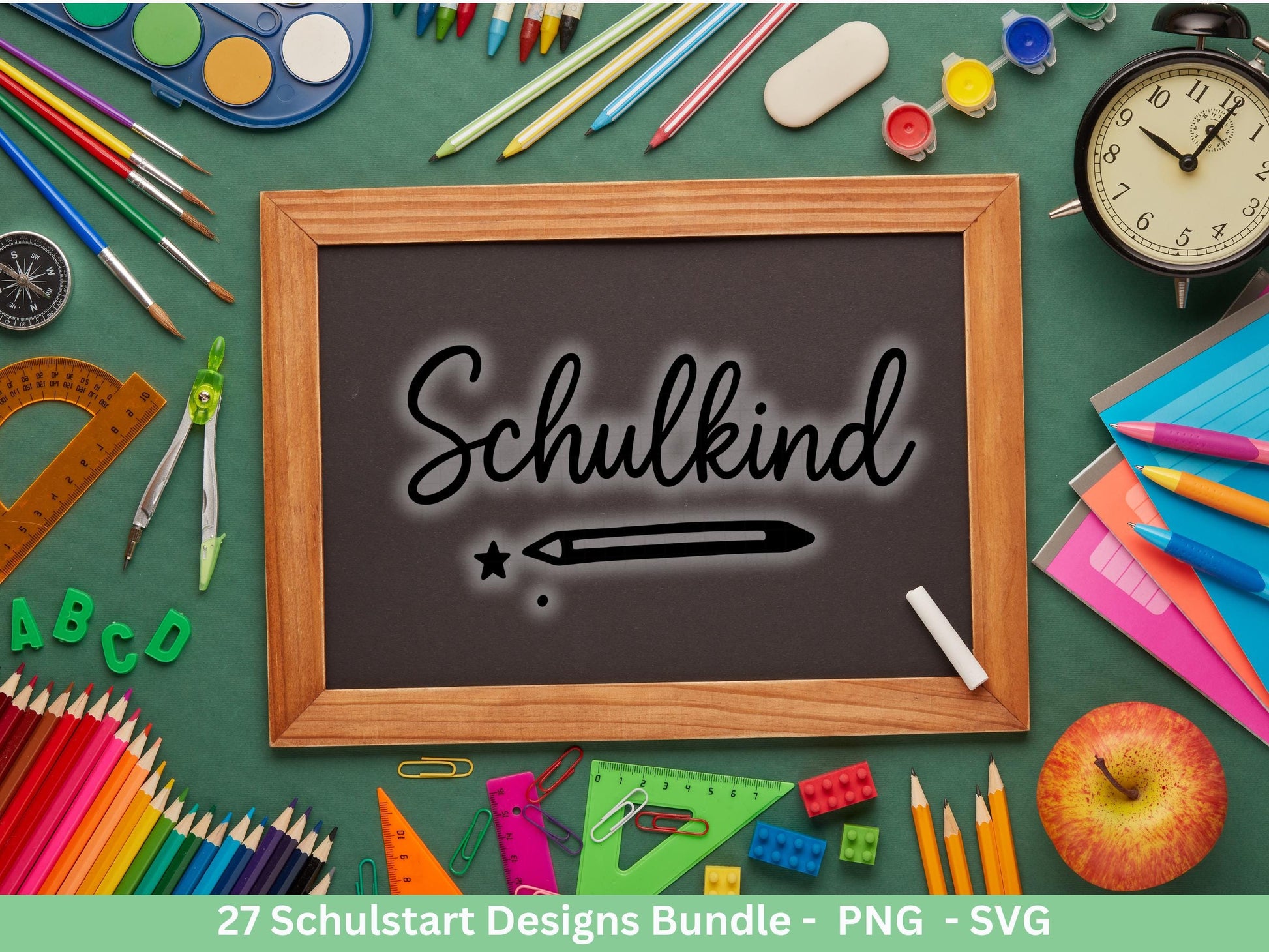 Einschulung Plotterdatei Bundle – Schulkind & Schulstart Sprüche | Deutsche Schule SVG | 1. Klasse Motive | Schulanfang Geschenk Laserdatei