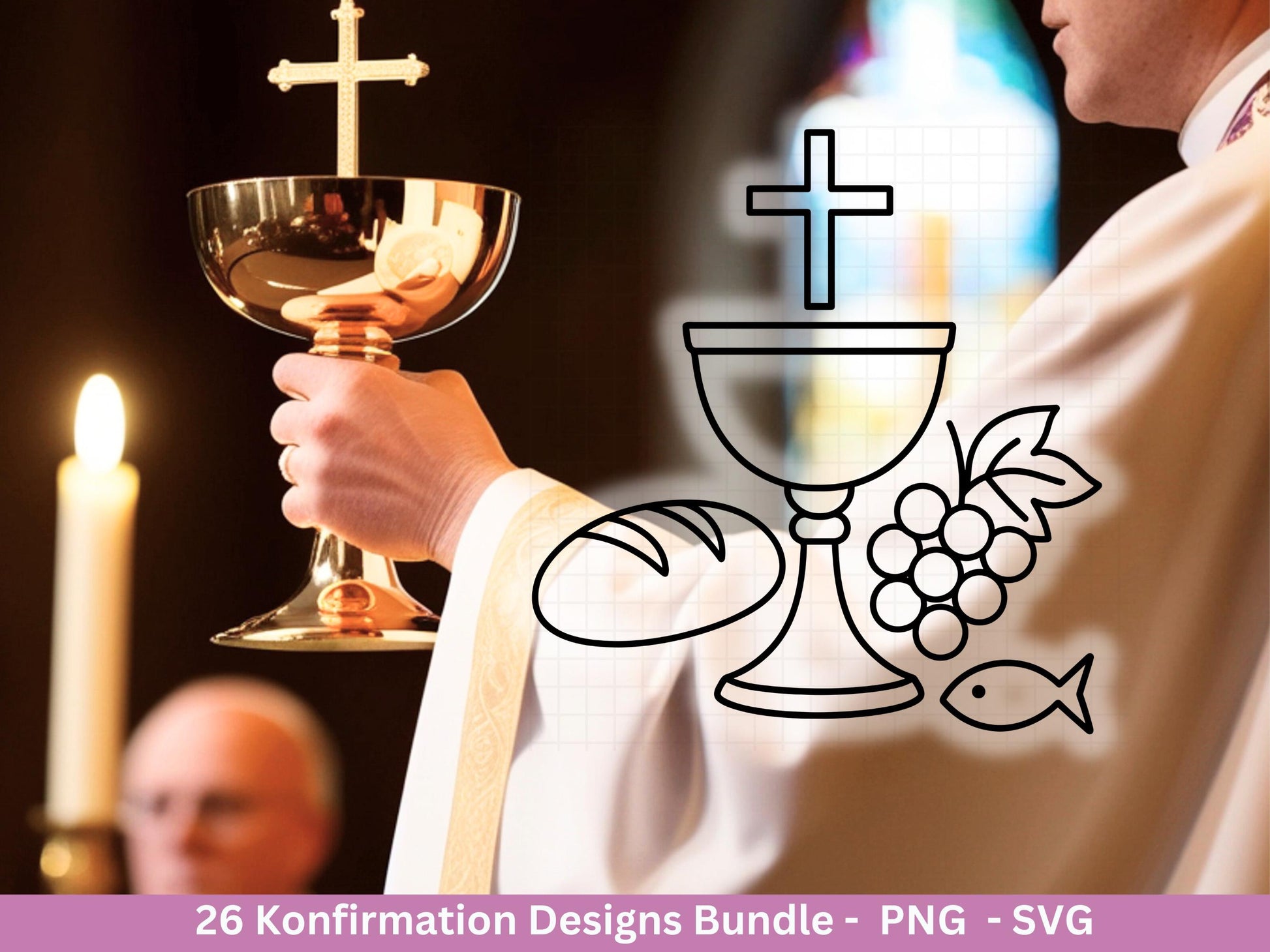 Konfirmation Plotterdatei Bundle – Christliche Sprüche & Symbole | Konfirmation SVG PNG | Einladung Deko Geschenk | Cricut Laserdatei Kirche