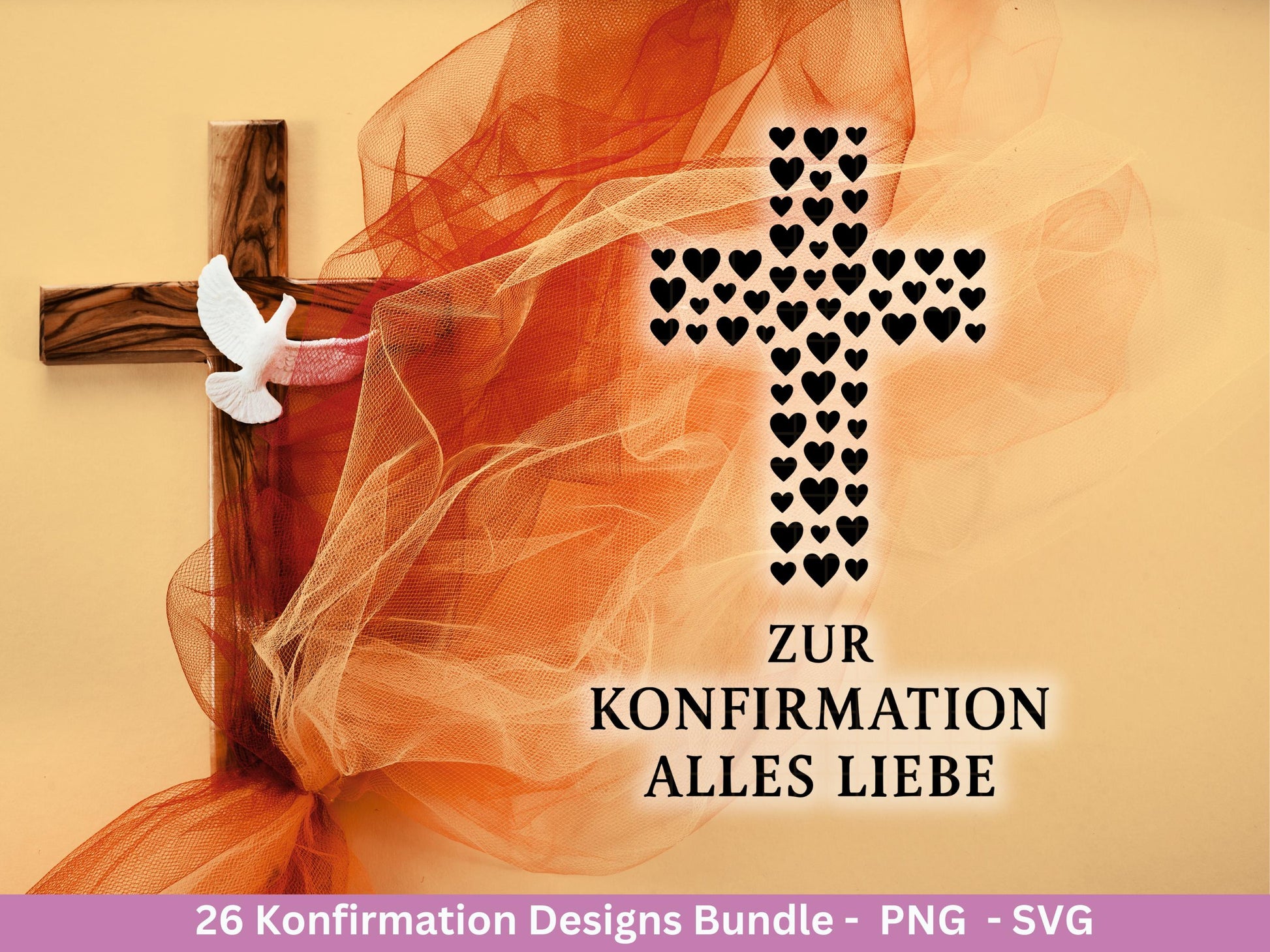 Konfirmation Plotterdatei Bundle – Christliche Sprüche & Symbole | Konfirmation SVG PNG | Einladung Deko Geschenk | Cricut Laserdatei Kirche