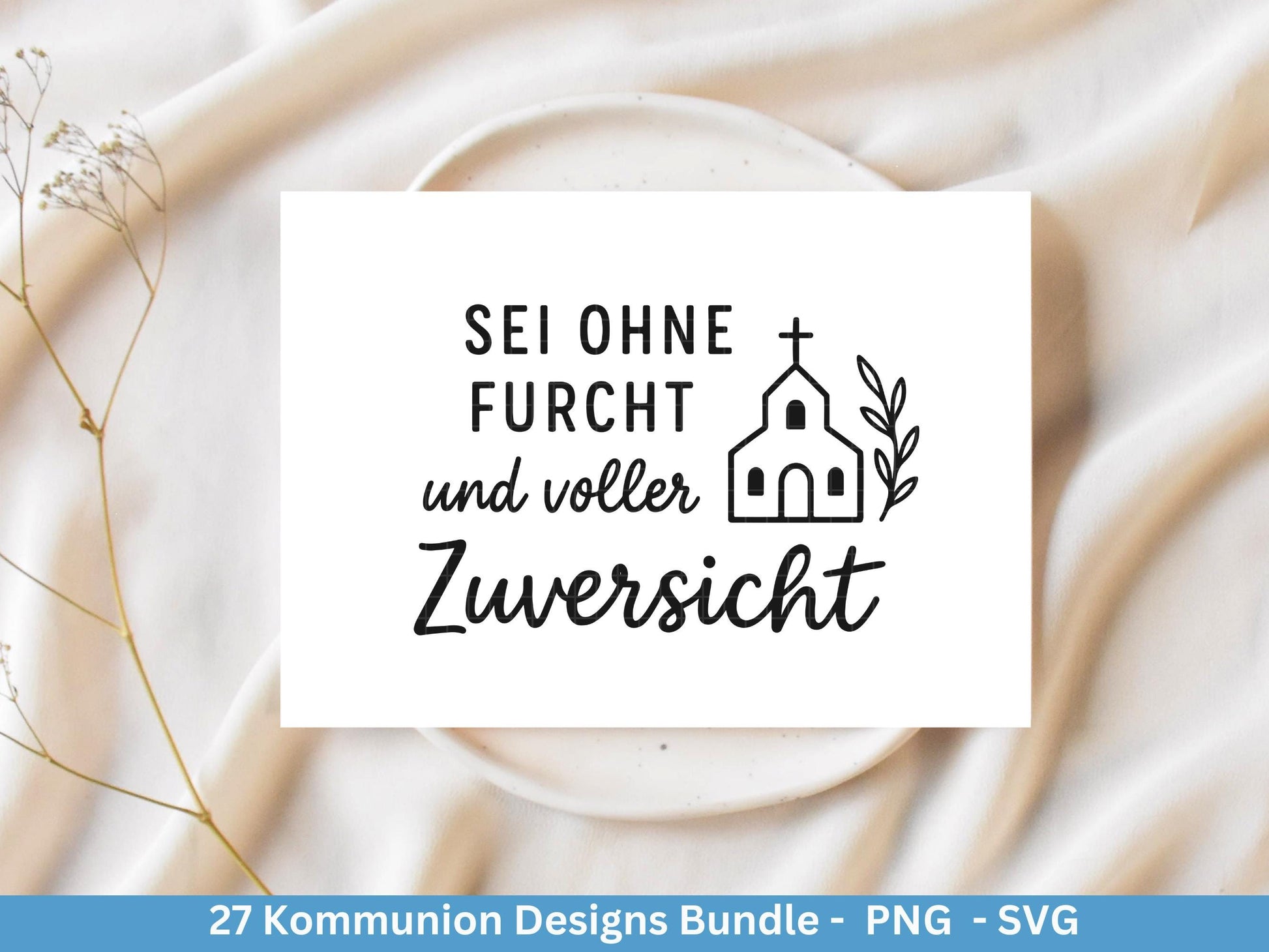 Kommunion Plotterdatei Bundle – Christliche Sprüche & Symbole | SVG PNG | Einladung, Geschenk, Deko | Cricut Laserdatei Kirche und Taufe