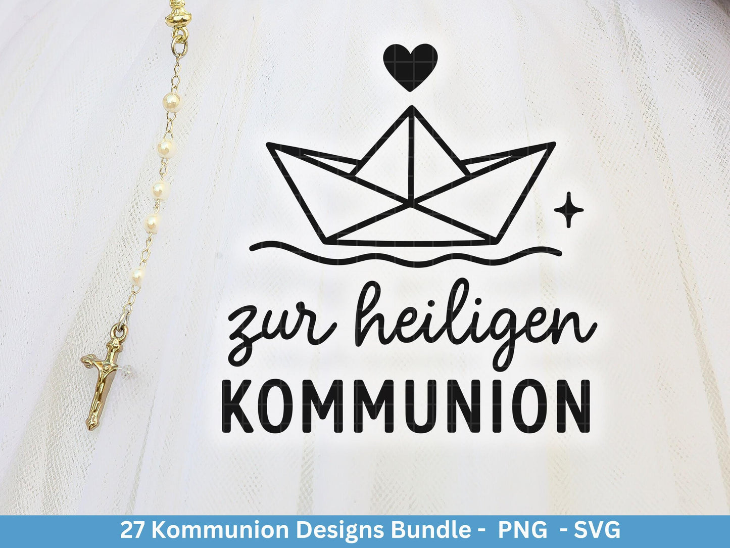 Kommunion Plotterdatei Bundle – Christliche Sprüche & Symbole | SVG PNG | Einladung, Geschenk, Deko | Cricut Laserdatei Kirche und Taufe