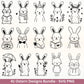 Ostern Plotterdatei Bundle – Süße Hasen & Oster Eier Designs | Deutsche Oster SVG Motive | Frühling Doodle | Cricut Silhouette Laserdatei