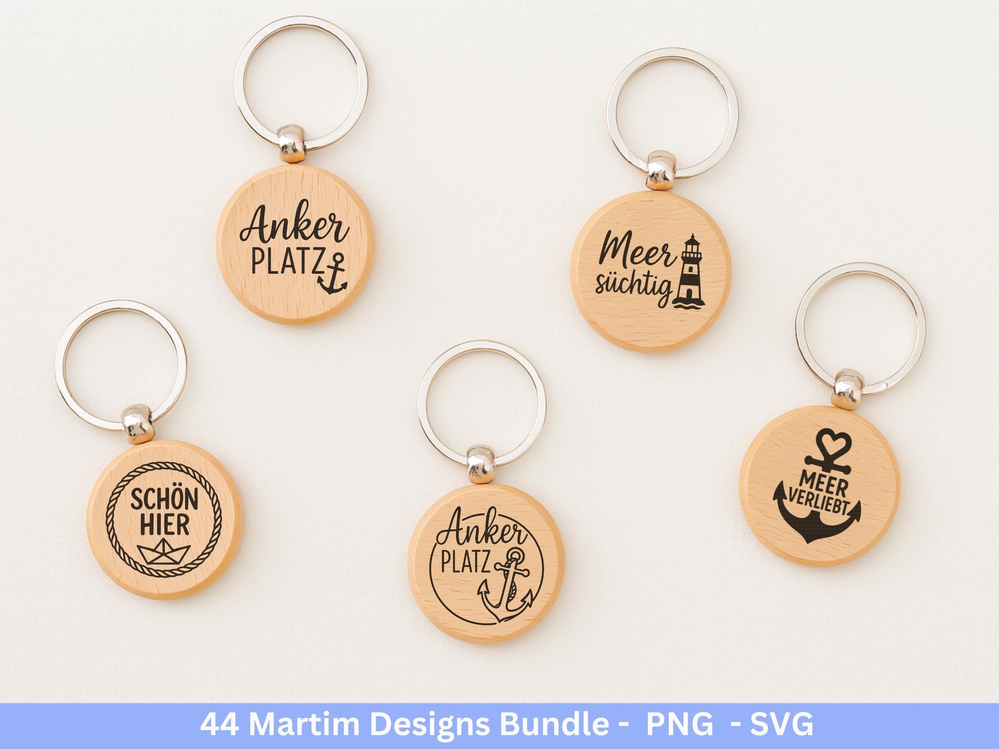 Maritim Plotterdatei Bundle – Küstenliebe Sprüche & Leuchtturm Motive | Moin Nordsee Ostsee SVG | Möwen Anker Meer | Cricut Laserdatei Holz