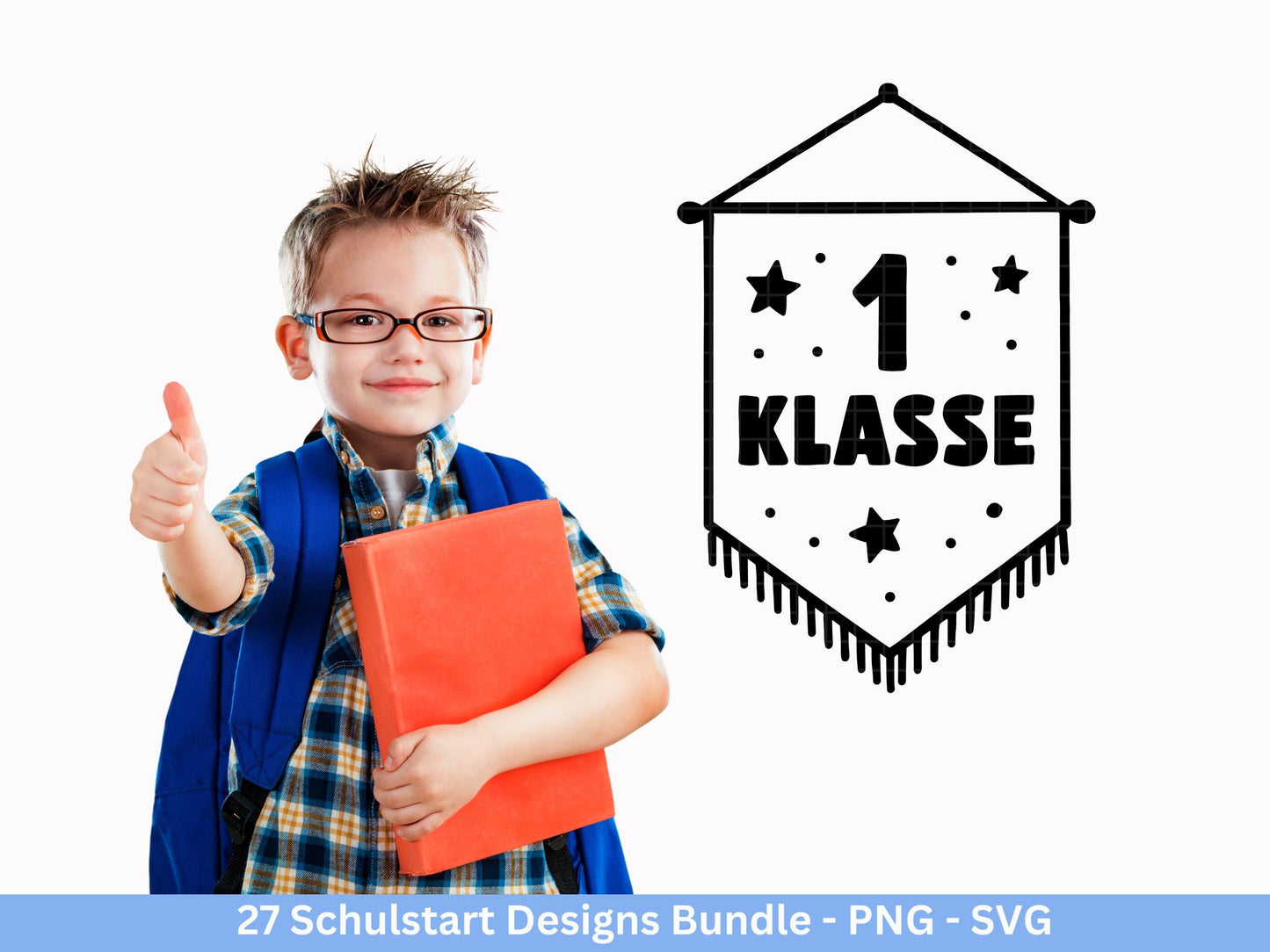 Einschulung Plotterdatei Bundle – Schulkind Sprüche | Schulstart Motive | 1 Klasse Design Deutsch | Schulanfang Geschenk | Cricut Laserdatei