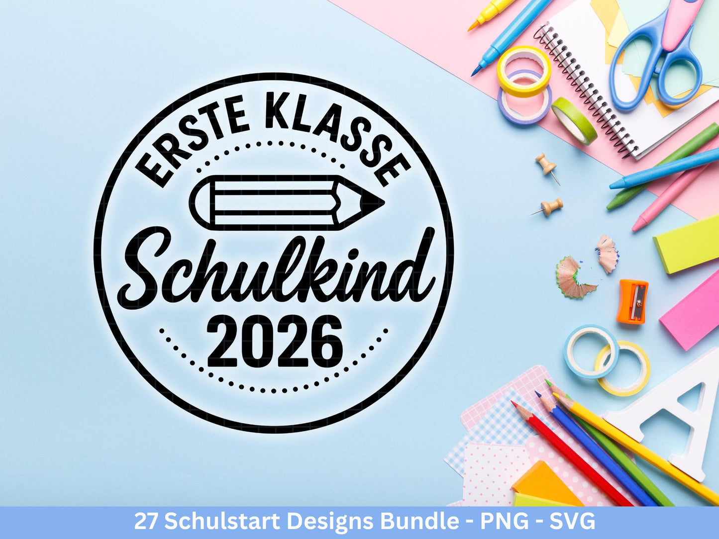 Einschulung Plotterdatei Bundle – Schulkind Sprüche | Schulstart Motive | 1 Klasse Design Deutsch | Schulanfang Geschenk | Cricut Laserdatei