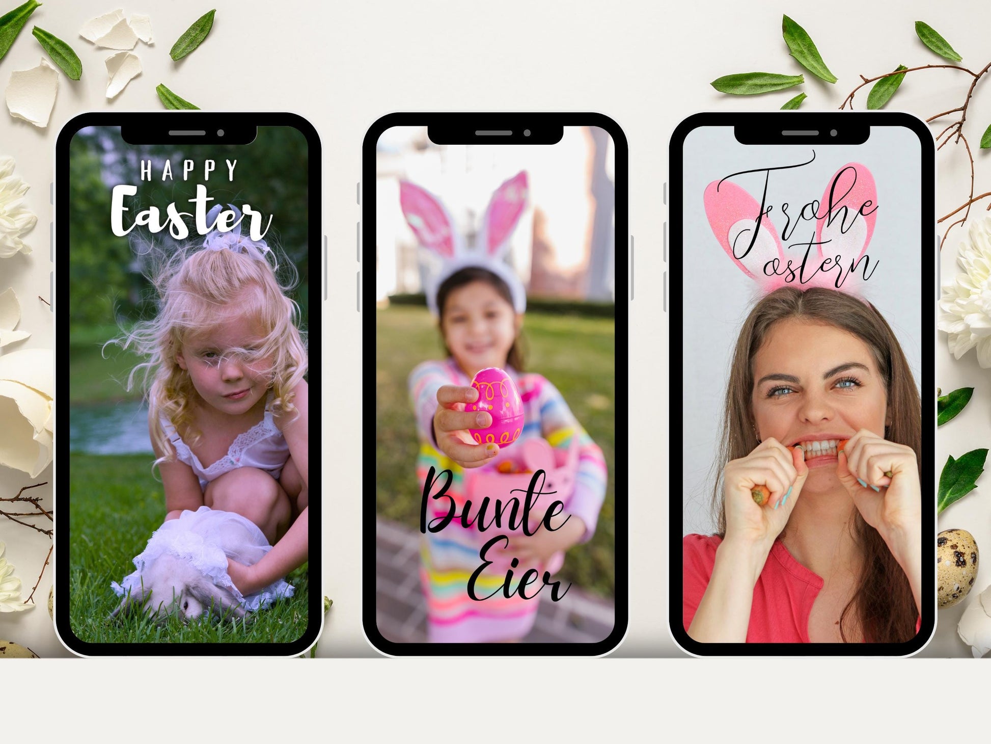 170 Instagram Story Sticker Ostern | Frühling Deutsch | Oster Sprüche, Hasen & Eier | Kalligrafie Story Set | Daily | Alltag | Sprüche Insta