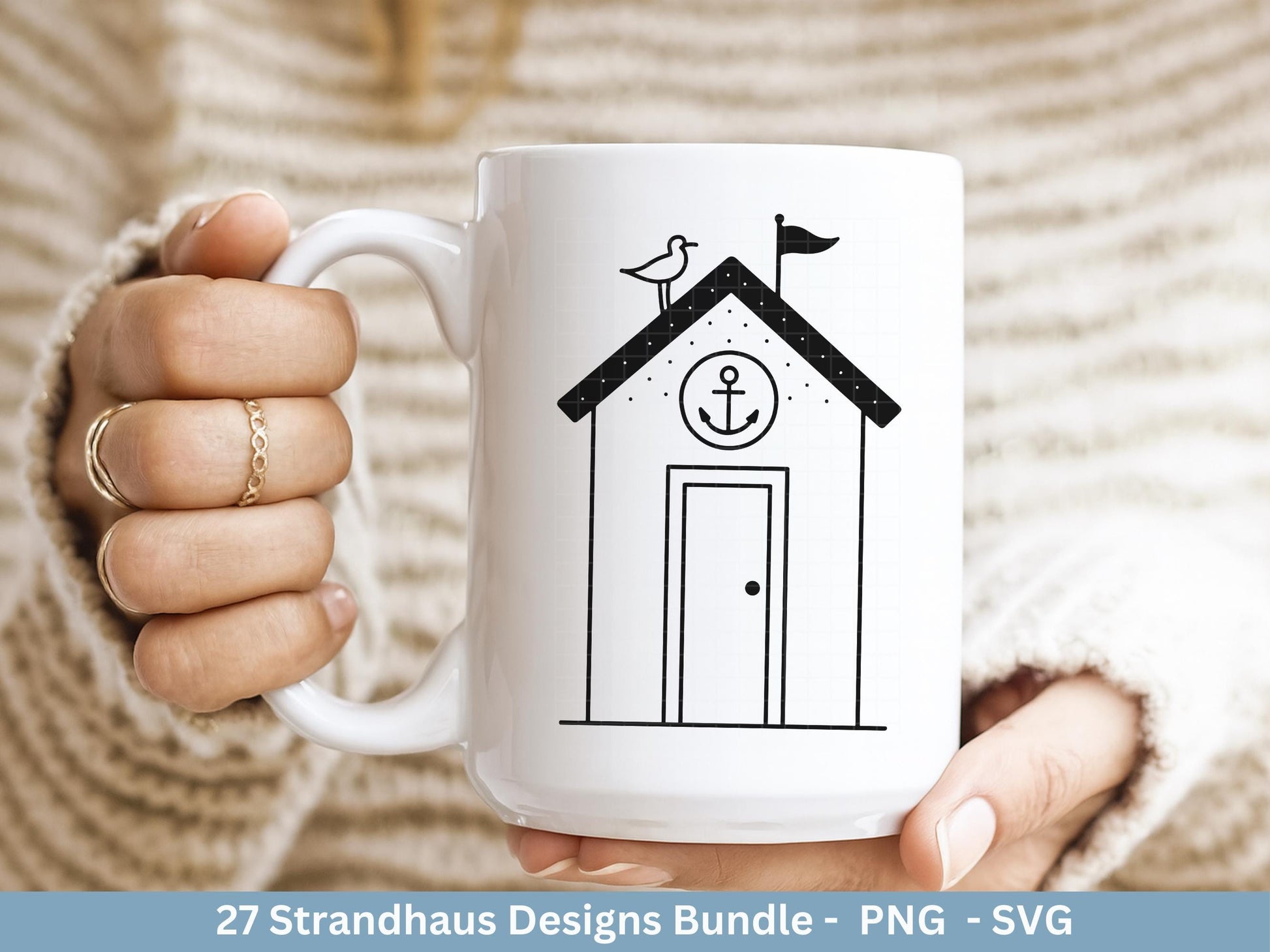Strandhaus Plotterdatei Bundle – Maritime Strandhäuser & Küstenmotive | Meer SVG Designs | Nordsee Ostsee | Cricut Silhouette Laserdatei