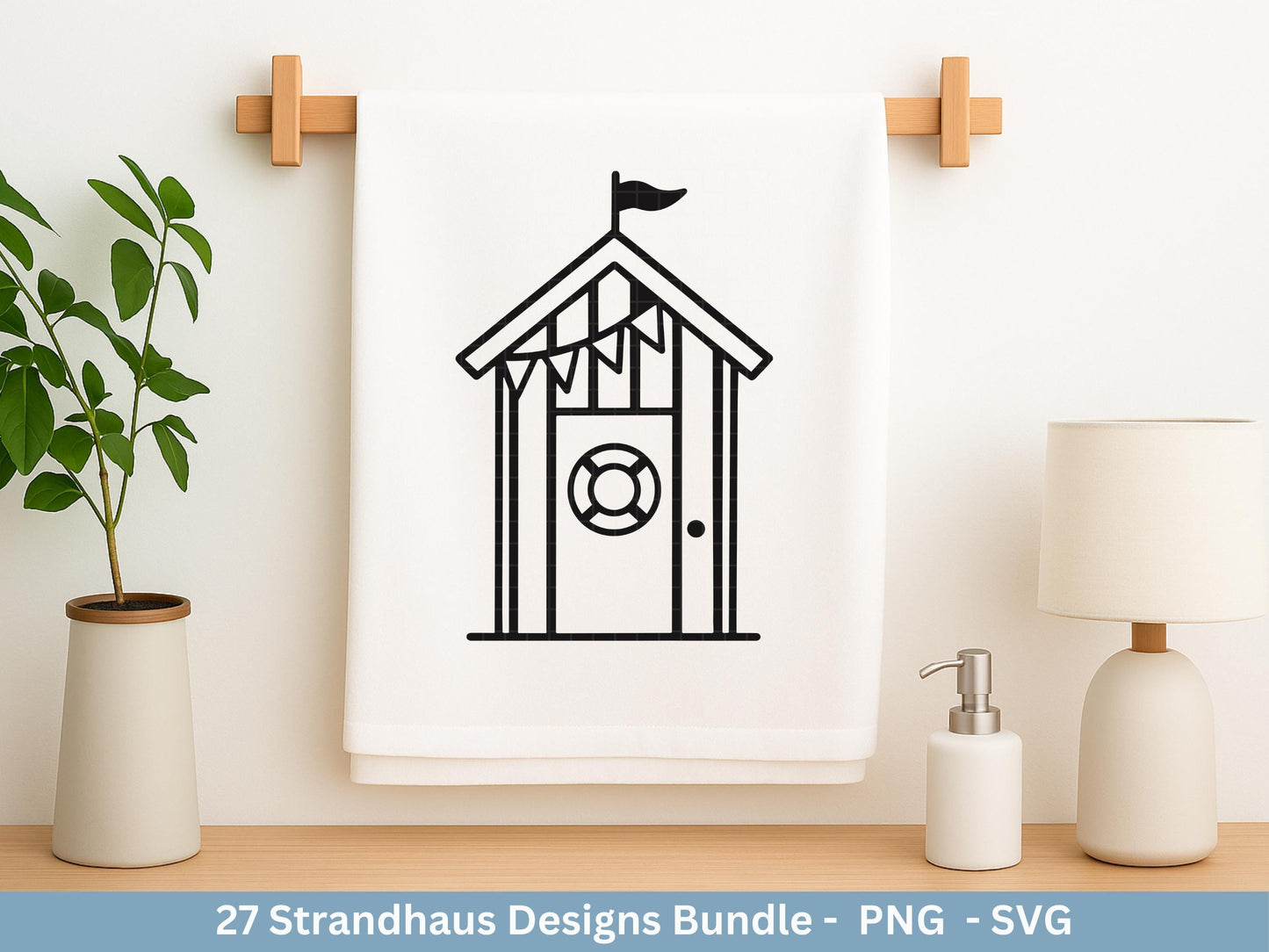 Strandhaus Plotterdatei Bundle – Maritime Strandhäuser & Küstenmotive | Meer SVG Designs | Nordsee Ostsee | Cricut Silhouette Laserdatei
