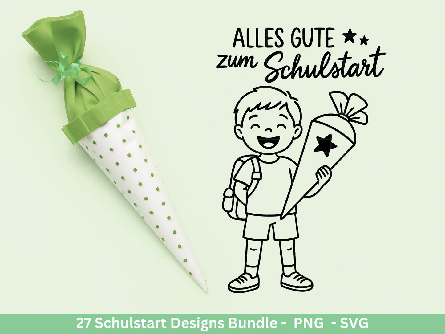 Einschulung Plotterdatei Bundle – Schulkind & Schulstart Sprüche | Deutsche Schule SVG | 1. Klasse Motive | Schulanfang Geschenk Laserdatei