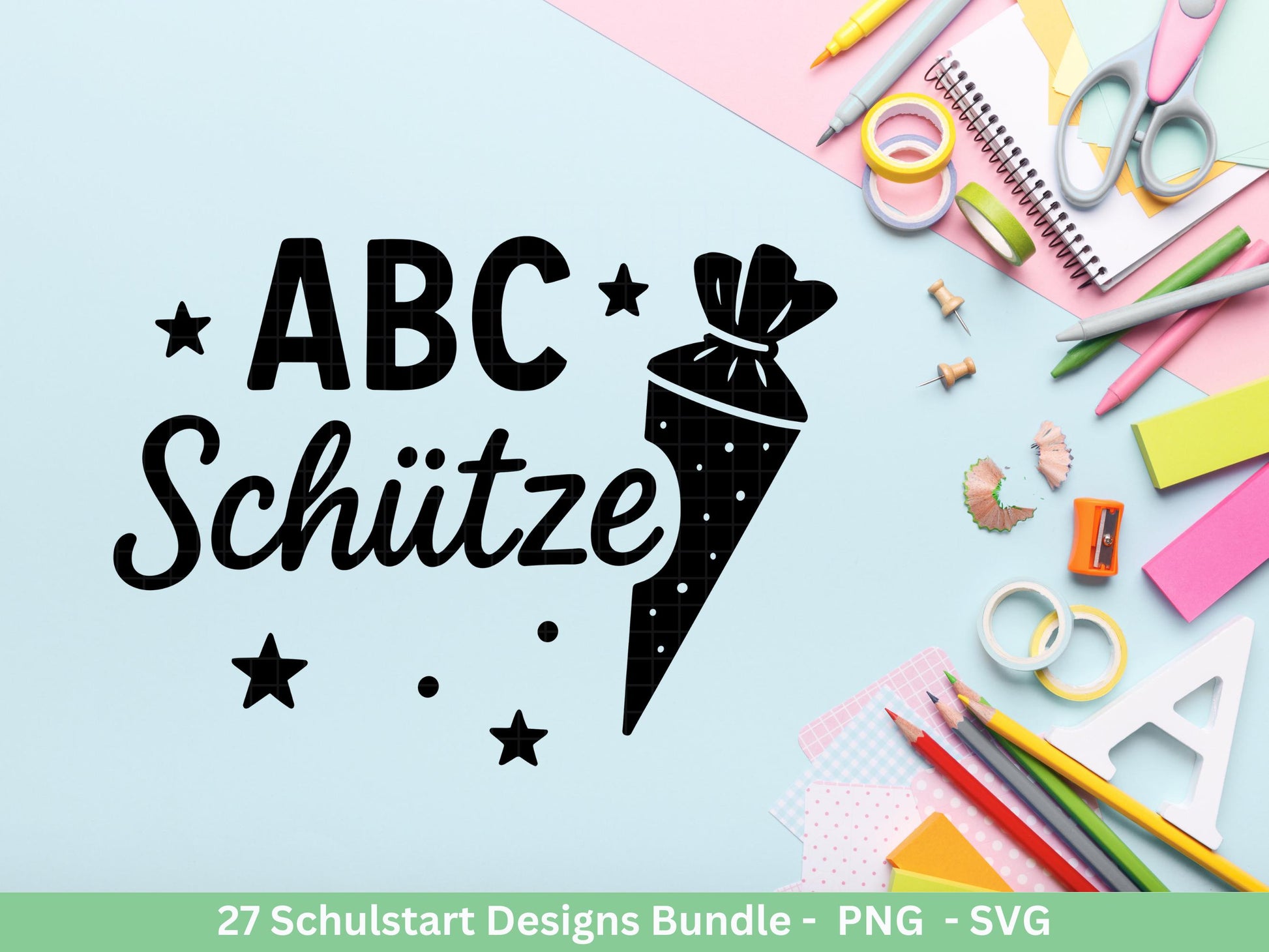 Einschulung Plotterdatei Bundle – Schulkind & Schulstart Sprüche | Deutsche Schule SVG | 1. Klasse Motive | Schulanfang Geschenk Laserdatei