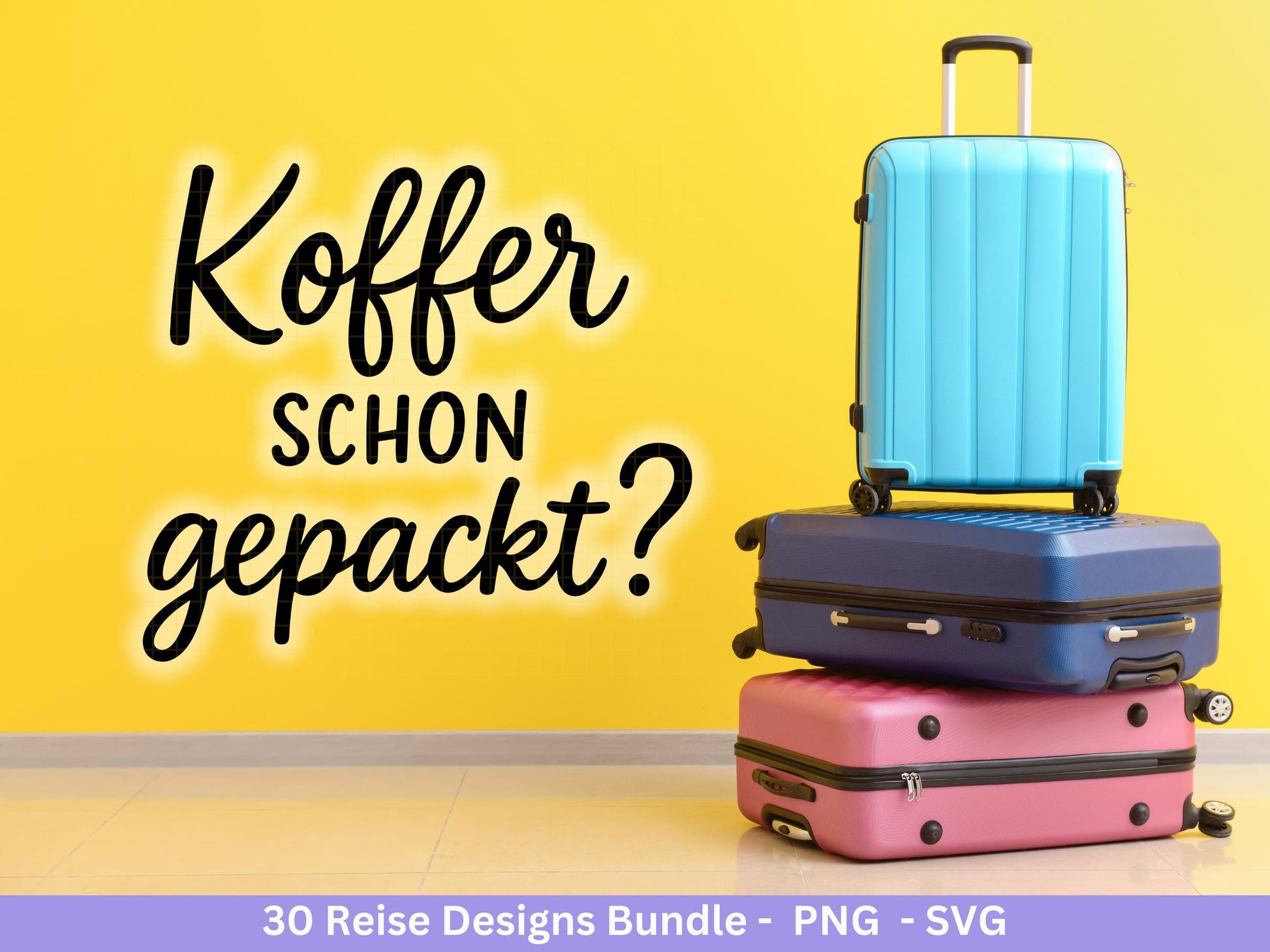 Reise Plotterdatei Bundle – Fernweh Sprüche & Koffer Motive | Urlaub Abenteuer SVG | Weltenbummler Reise | Flugzeug Sommer Cricut Laserdatei