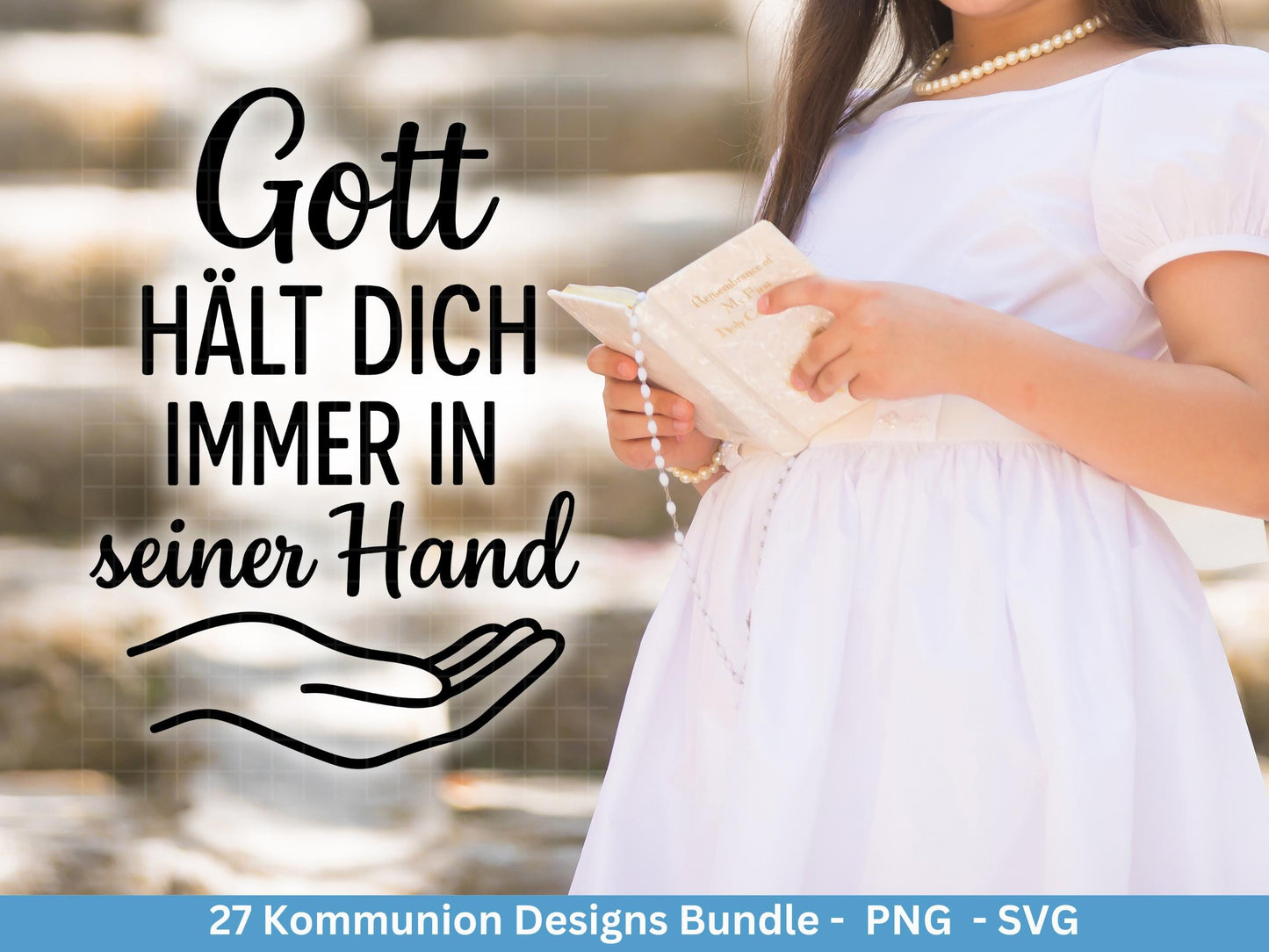 Kommunion Plotterdatei Bundle – Christliche Sprüche & Symbole | SVG PNG | Einladung, Geschenk, Deko | Cricut Laserdatei Kirche und Taufe
