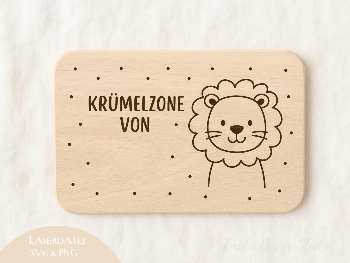 Kinder Frühstücksbrettchen Laserdatei – Krümelzone von… Tiere SVG PNG | Holz Gravur Datei Dino Einhorn Löwe Giraffe | Geschenkidee Kind