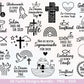 Taufe Plotterdatei Bundle – Einladung und Segenswünsche | Christliche Tauf SVG Designs | Taufkind Kreuz Regenbogen Boot | Cricut Laserdatei