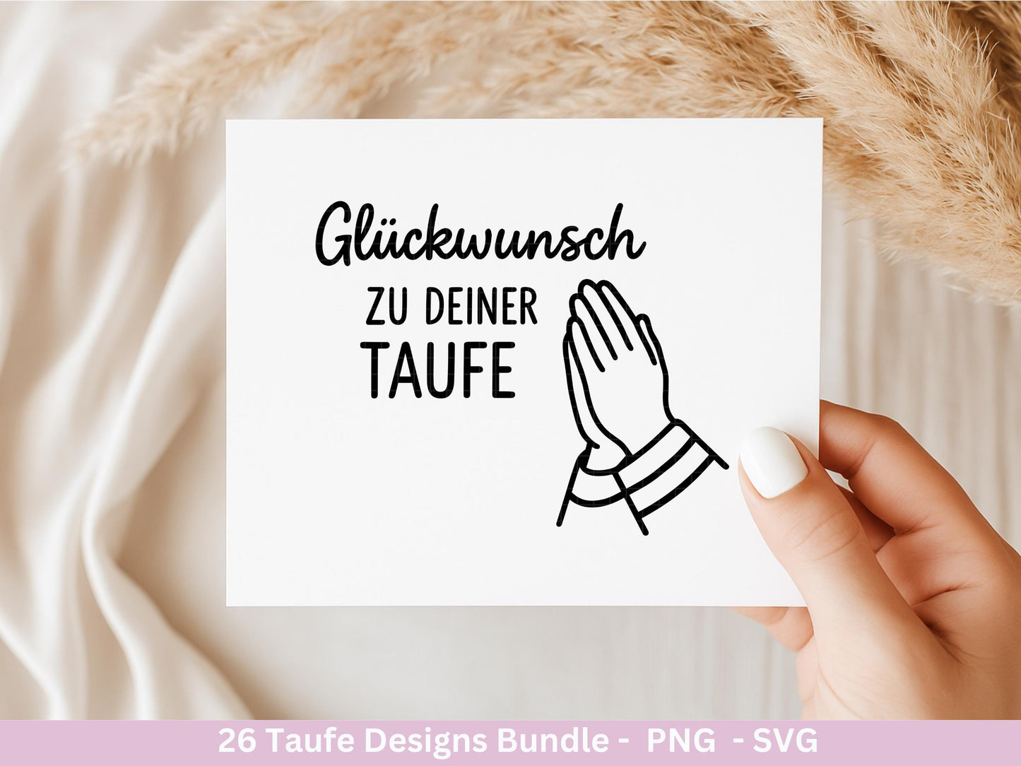 Taufe Plotterdatei Bundle – Einladung und Segenswünsche | Christliche Tauf SVG Designs | Taufkind Kreuz Regenbogen Boot | Cricut Laserdatei