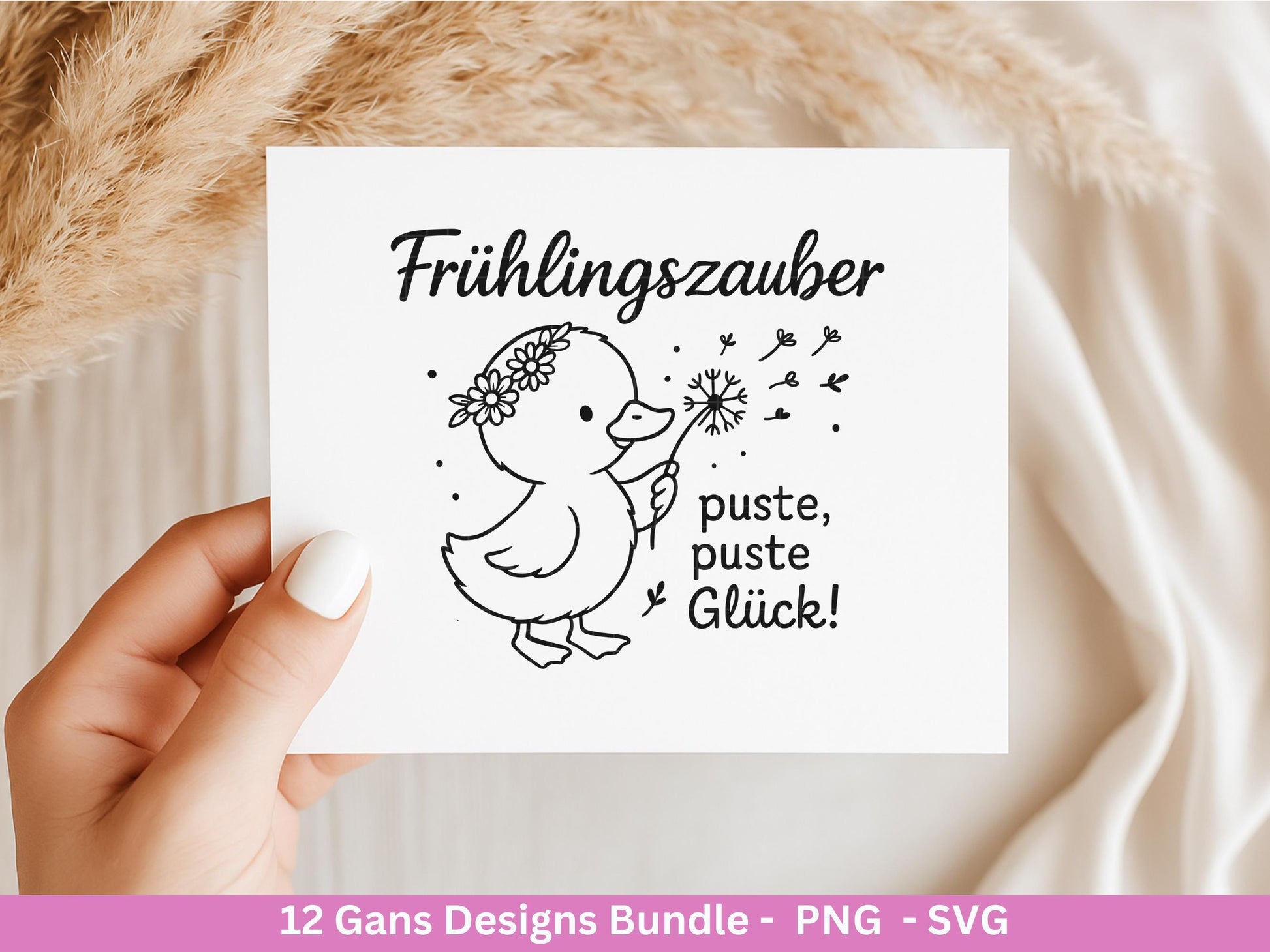 Gans Plotterdatei Bundle – Frühlings & Oster Gans Motive | Gans schöne Ostern Sprüche | Frühling SVG PNG | Cricut Laserdatei Geschenk