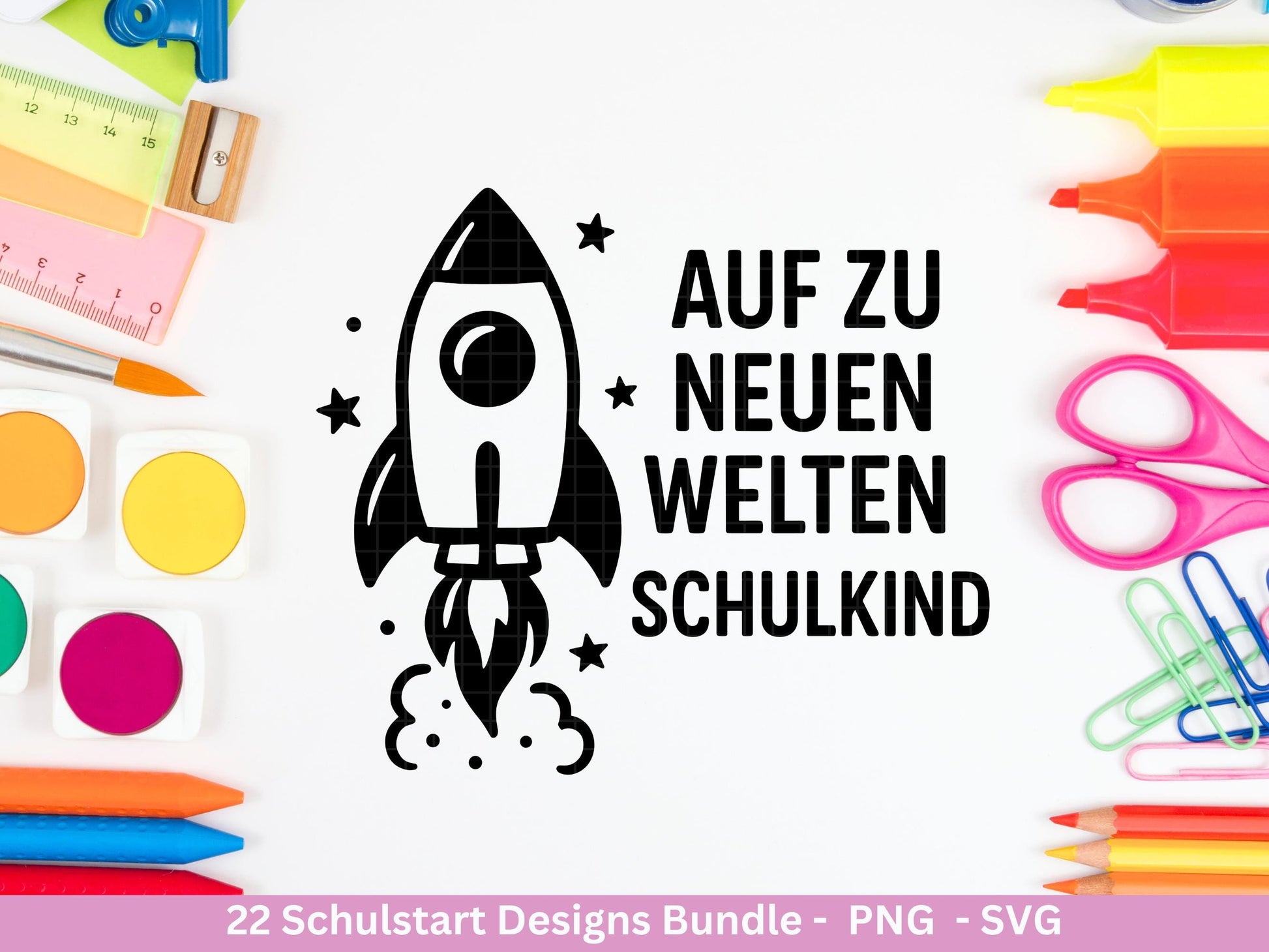 Schulstart Plotterdatei Bundle – Schulkind 2026 Sprüche & Motive | 1. Klasse SVG PNG | Einschulung Geschenk | Cricut Silhouette Laserdatei