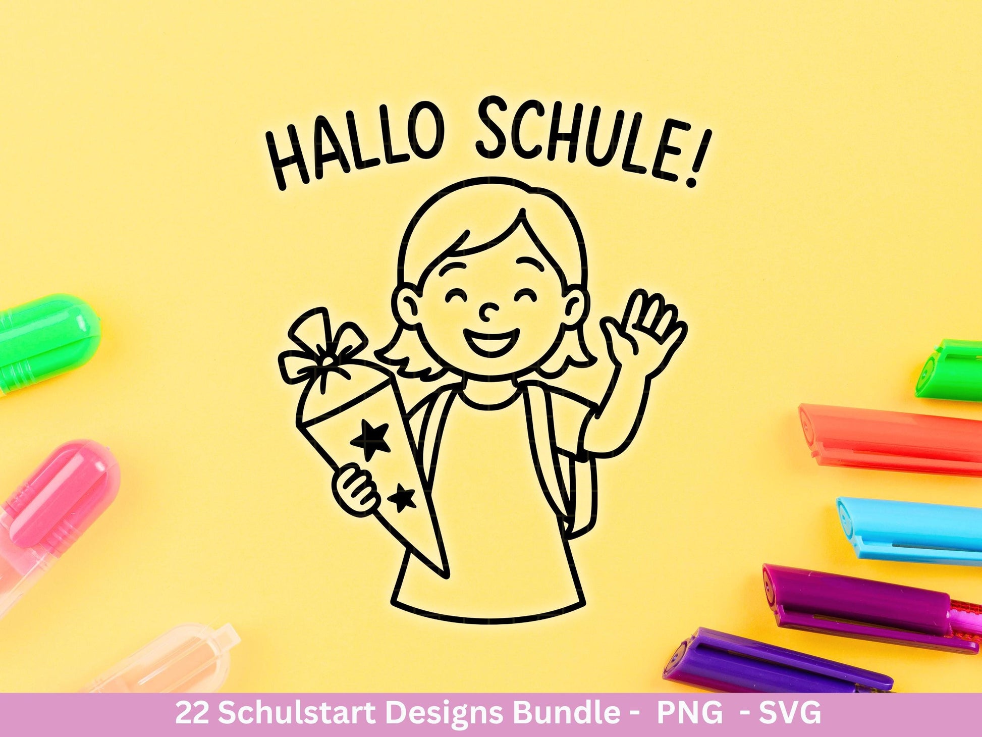 Schulstart Plotterdatei Bundle – Schulkind 2026 Sprüche & Motive | 1. Klasse SVG PNG | Einschulung Geschenk | Cricut Silhouette Laserdatei