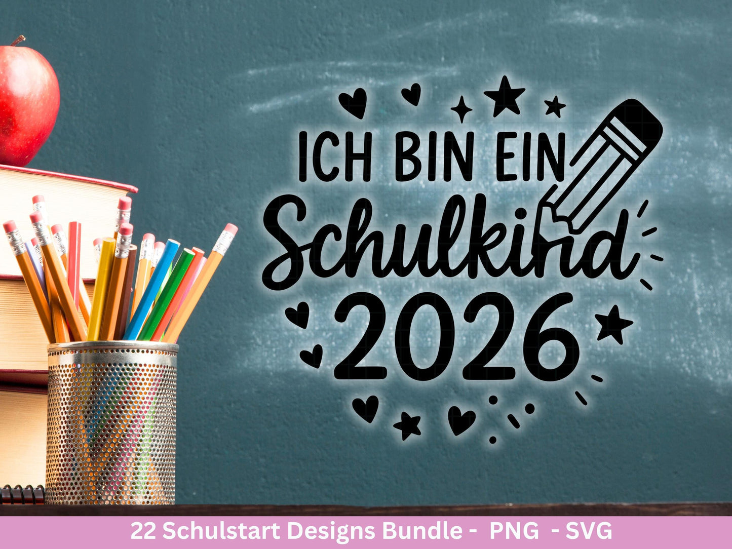 Schulstart Plotterdatei Bundle – Schulkind 2026 Sprüche & Motive | 1. Klasse SVG PNG | Einschulung Geschenk | Cricut Silhouette Laserdatei