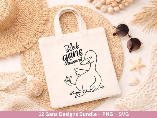 Gans Plotterdatei Bundle – Süße Gänse Motive & Wortspiele | Gans viel Liebe Sprüche SVG | Cricut Silhouette | Laserdatei Holzgravur