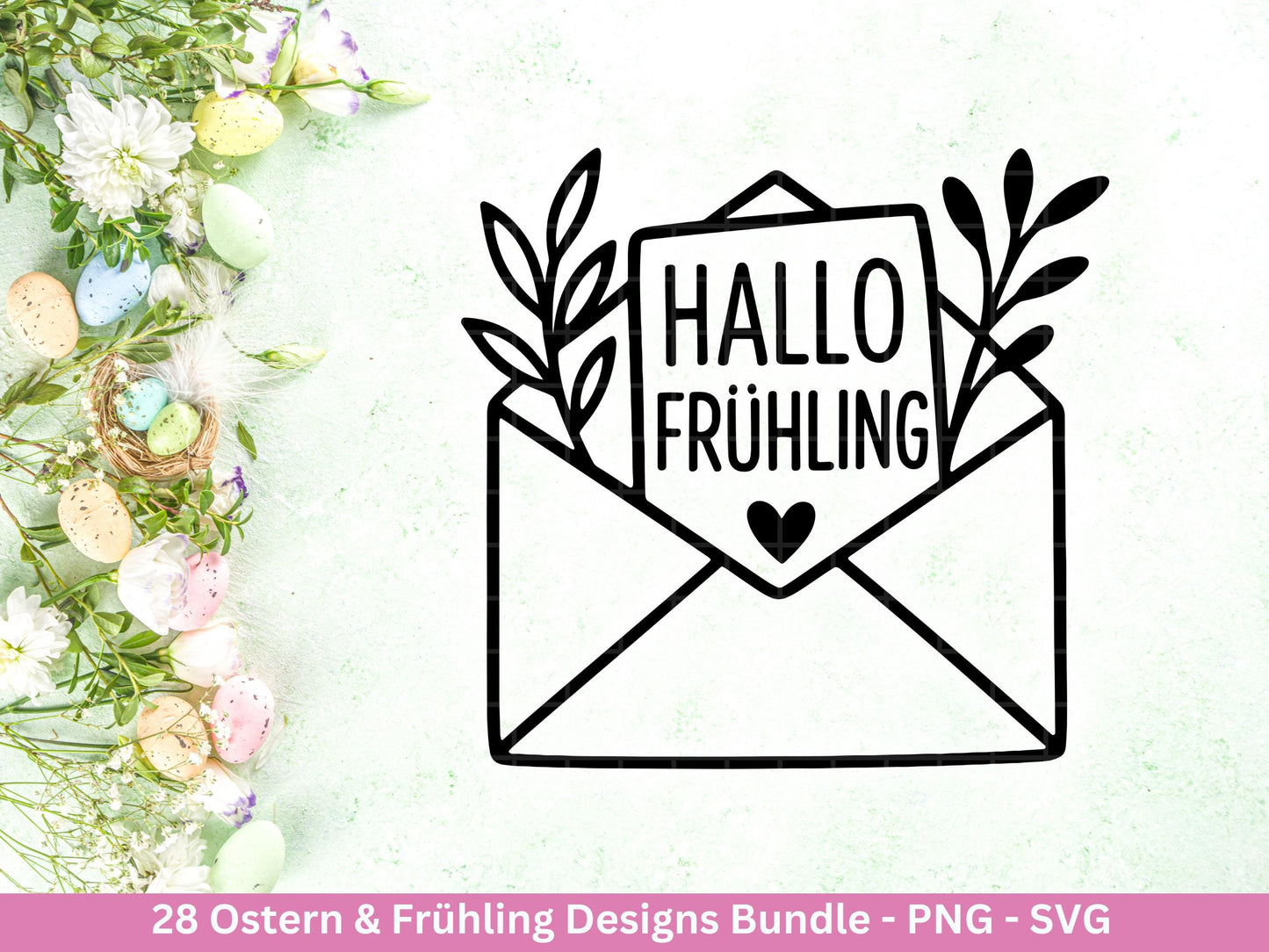 Ostern & Frühling Plotterdatei Bundle – Frohe Ostern Sprüche | Hasen Motive | Deutsche Ostergrüße SVG | Hallo Frühling | Cricut Laserdatei
