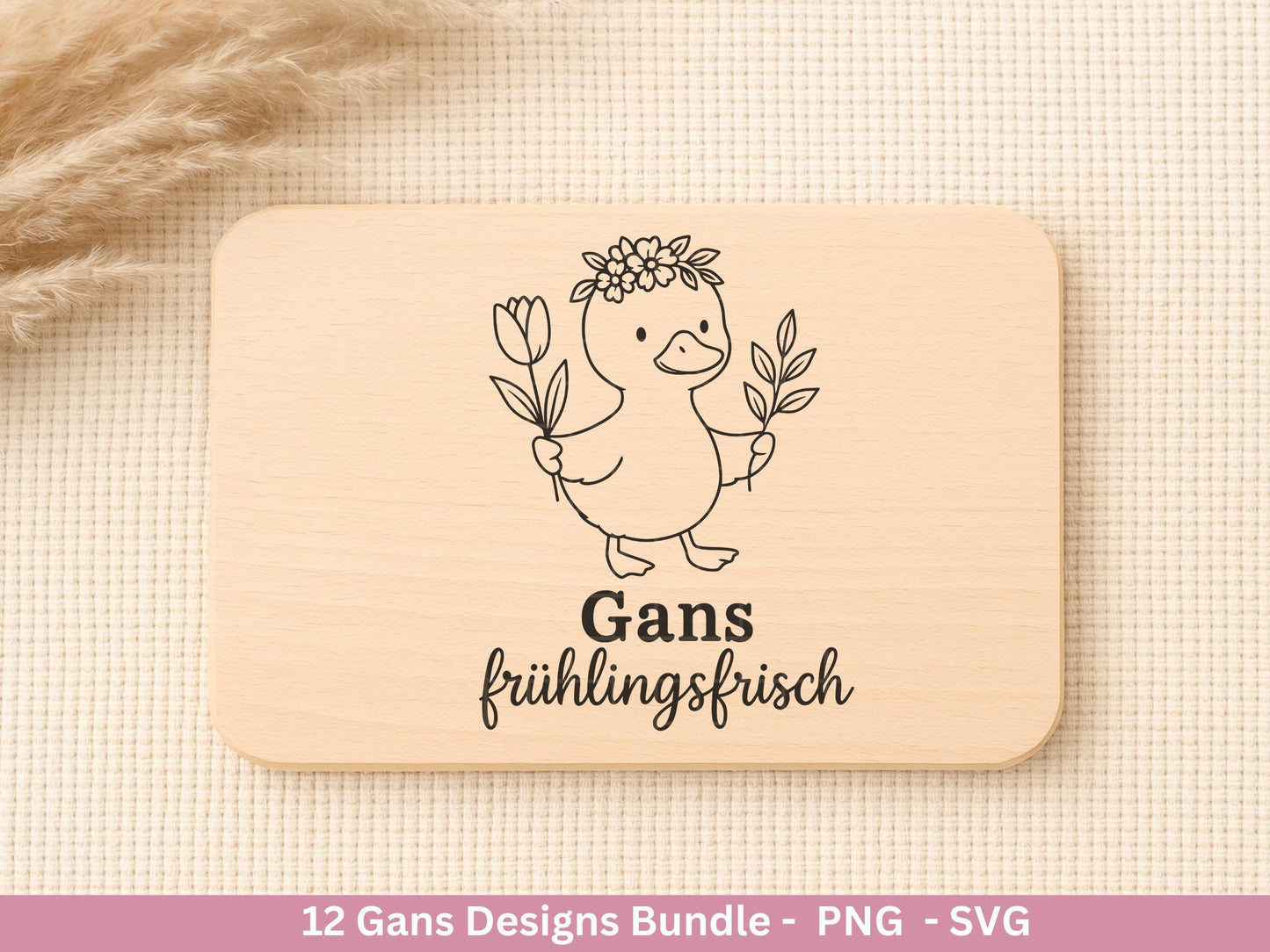 Gans Plotterdatei Bundle – Frühlings Gans Motive & Wortspiele | Hallo Frühling | Frohe Ostern Sprüche SVG PNG | Cricut | Laserdatei Geschenk