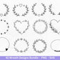 Blumenkranz Plotterdatei Bundle – 42 Kränze SVG PNG | Lorbeerkranz Monogramm Rahmen | Hochzeit Boho Deko | Cricut | Laserdatei Holzgravur