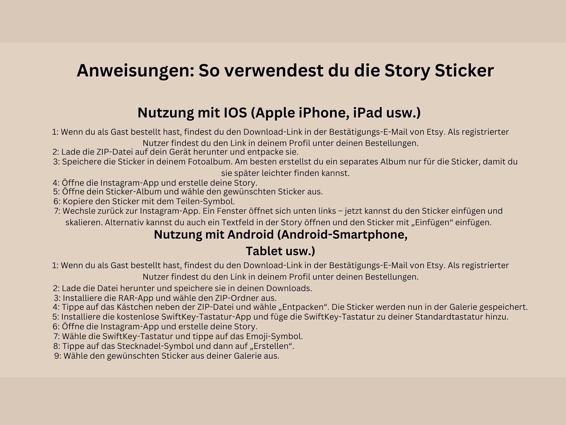 120 Instagram Story Sticker – Deutsch | Alltag | Kaffee | Humor | Home | Storysticker Daily | Basic | Kalligraphie | Guten Morgen | Sprüche