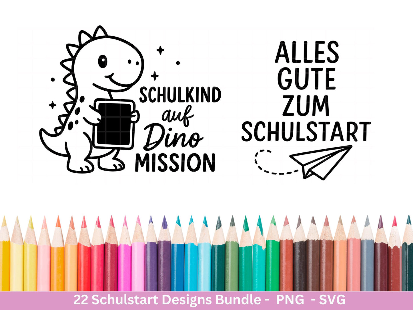 Schulstart Plotterdatei Bundle – Schulkind 2026 Sprüche & Motive | 1. Klasse SVG PNG | Einschulung Geschenk | Cricut Silhouette Laserdatei
