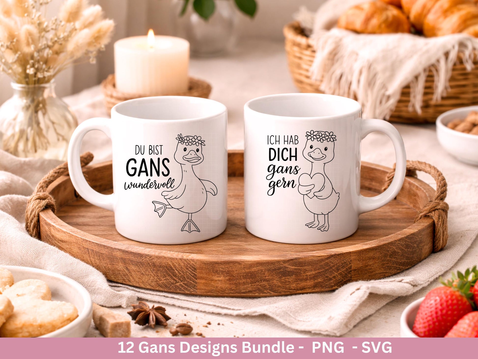 Gans Plotterdatei Bundle – Süße Gänse Motive & Wortspiele | Gans viel Liebe Sprüche SVG | Cricut Silhouette | Laserdatei Holzgravur