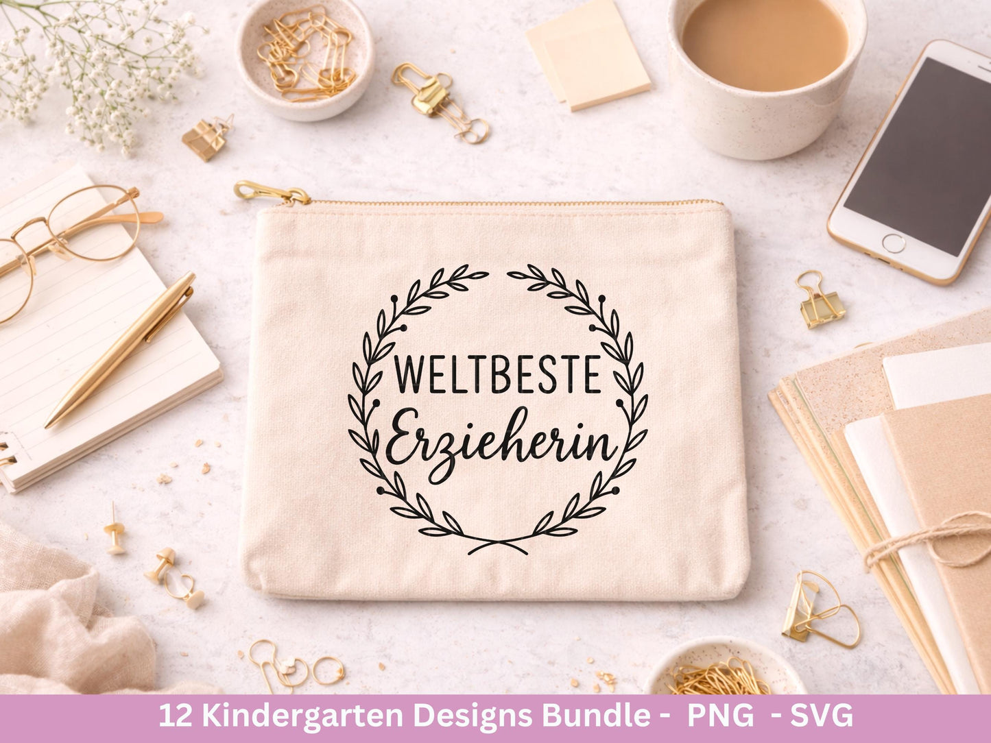 Erzieherin Plotterdatei Bundle – Danke Kindergarten Abschied | Deutsche Sprüche SVG | Geschenk Erzieherin | Cricut Silhouette | Laserdatei