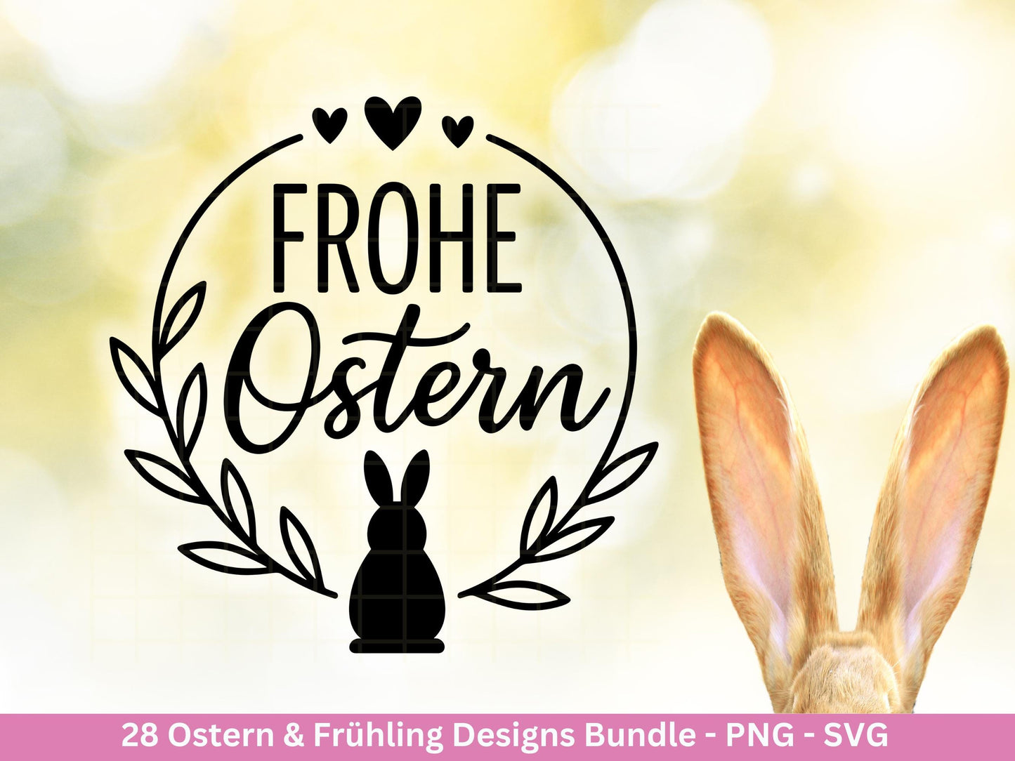 Ostern & Frühling Plotterdatei Bundle – Frohe Ostern Sprüche | Hasen Motive | Deutsche Ostergrüße SVG | Hallo Frühling | Cricut Laserdatei