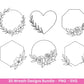 Blumenkranz Plotterdatei Bundle – 30 Kränze SVG PNG | Lorbeerkranz Monogramm Rahmen | Hochzeit Boho Deko | Cricut | Laserdatei Holzgravur