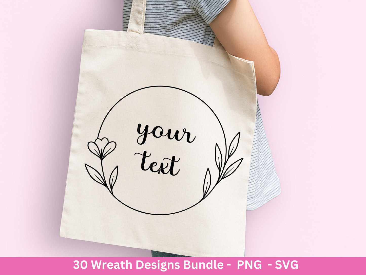 Blumenkranz Plotterdatei Bundle – 30 Kränze SVG PNG | Lorbeerkranz Monogramm Rahmen | Hochzeit Boho Deko | Cricut | Laserdatei Holzgravur