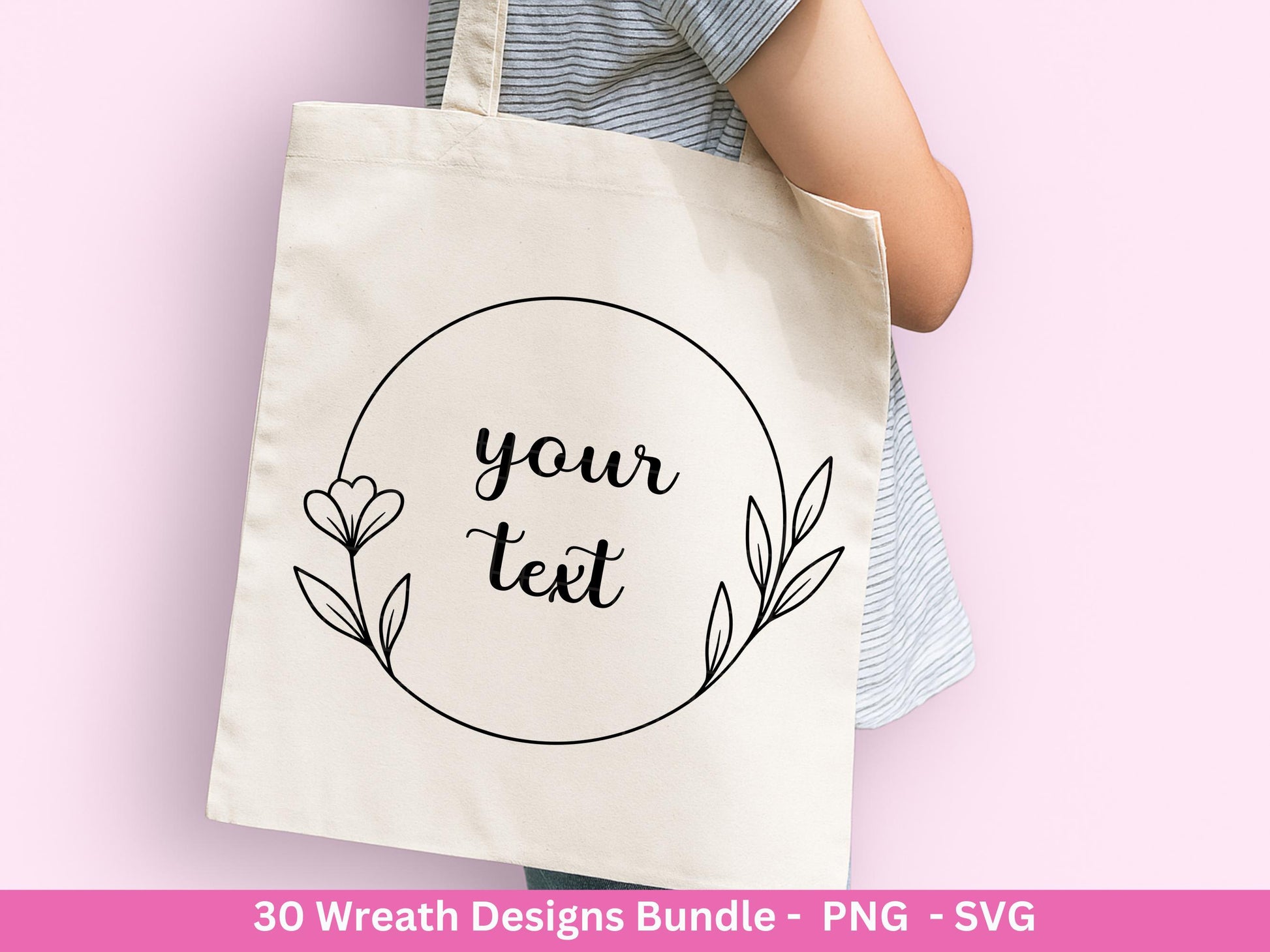 Blumenkranz Plotterdatei Bundle – 30 Kränze SVG PNG | Lorbeerkranz Monogramm Rahmen | Hochzeit Boho Deko | Cricut | Laserdatei Holzgravur