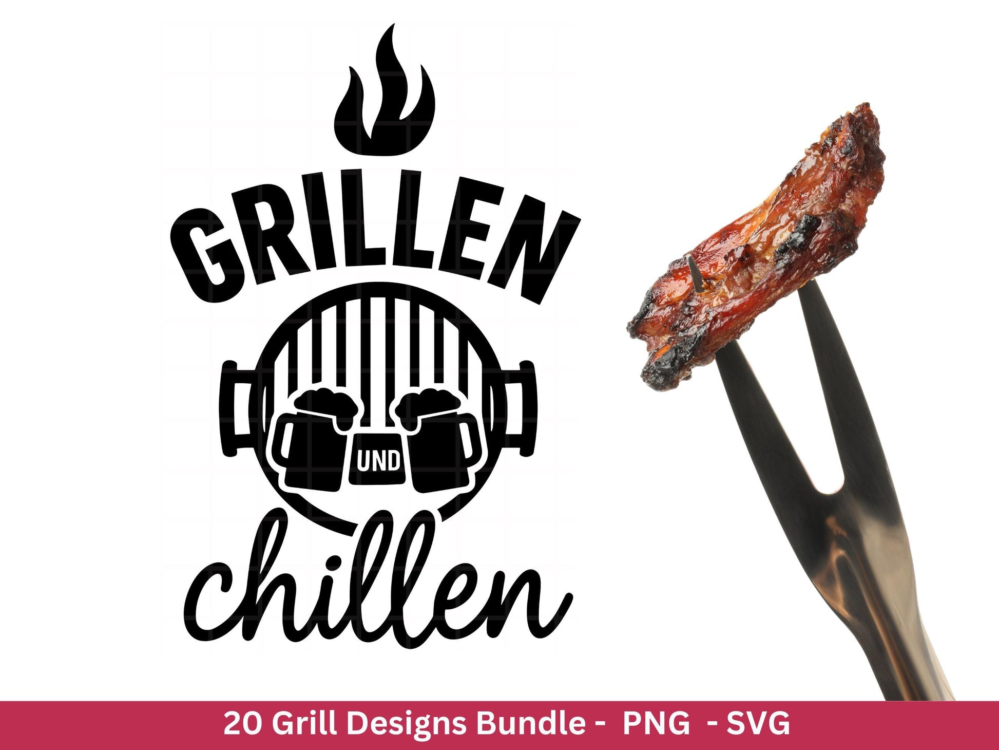 Grillen Plotterdatei Bundle – Grillmeister & BBQ Sprüche SVG | König des Grills Motive | Männer Geschenk | Cricut | Laserdatei Holzgravur