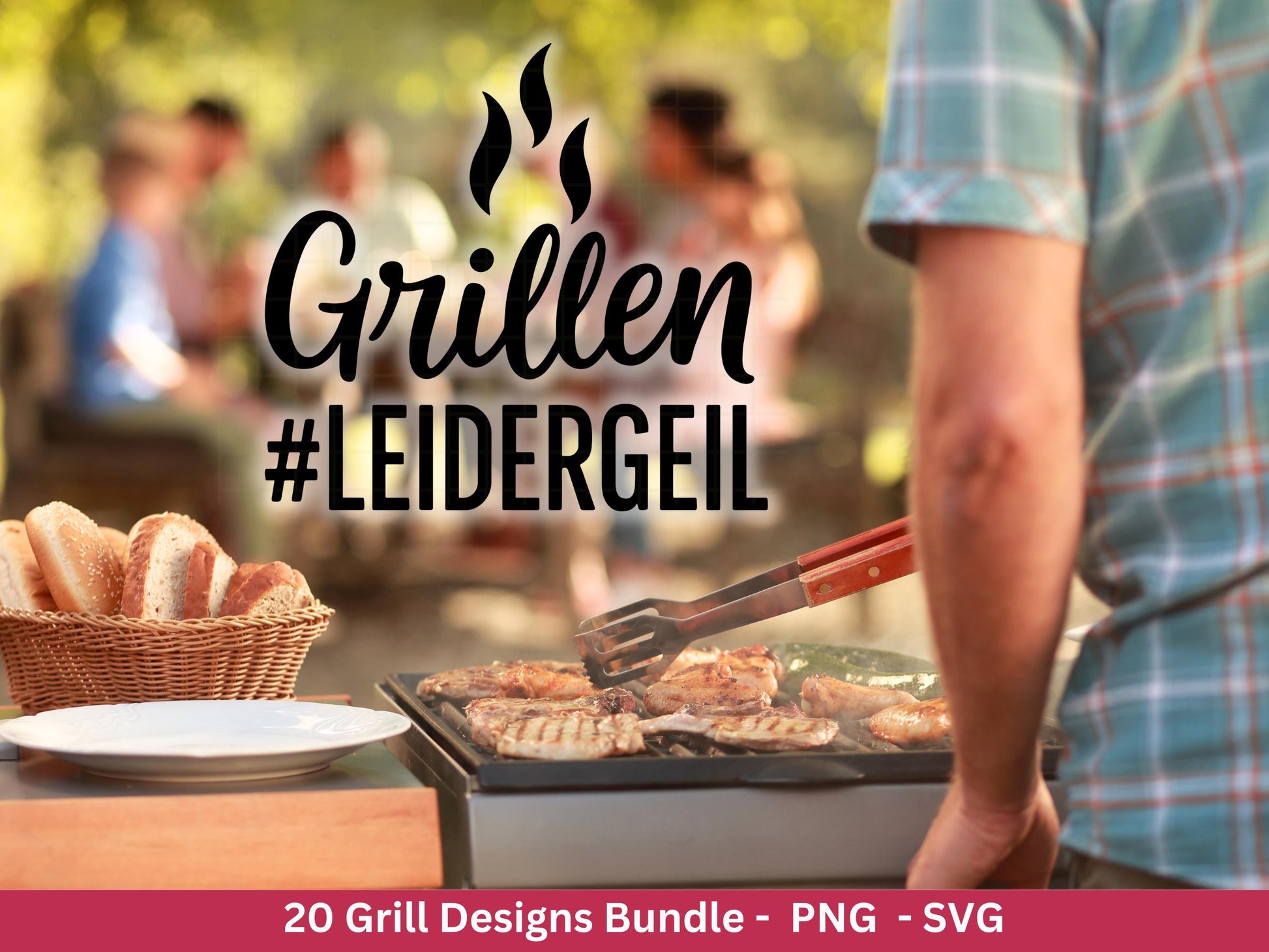 Grillen Plotterdatei Bundle – Grillmeister & BBQ Sprüche SVG | König des Grills Motive | Männer Geschenk | Cricut | Laserdatei Holzgravur