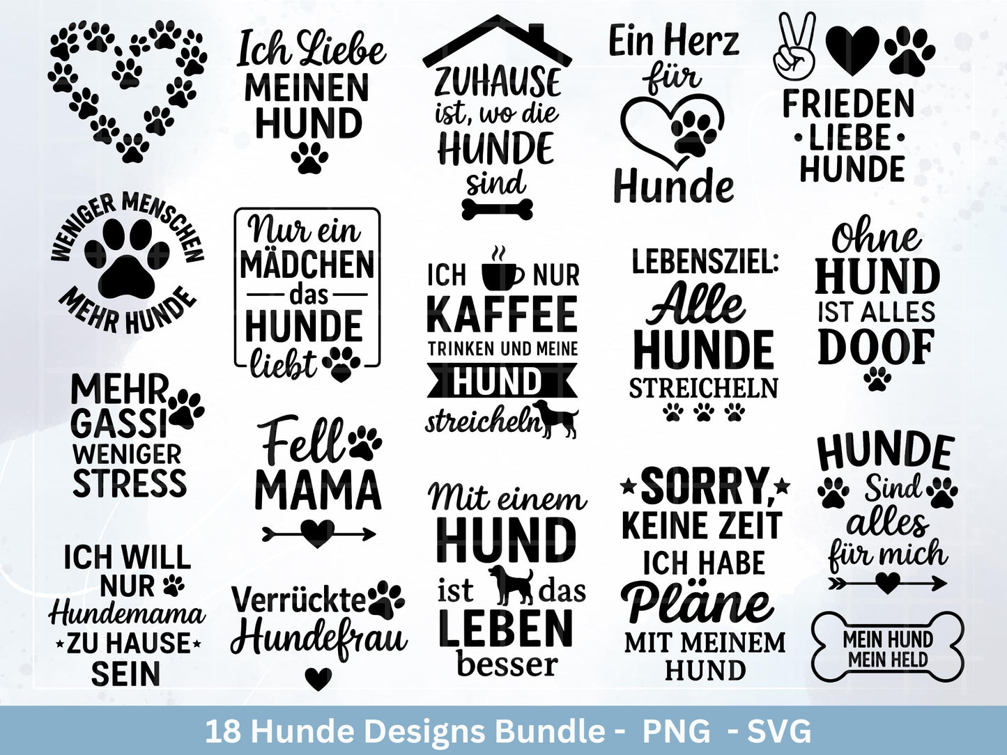 Hunde Plotterdatei Bundle – Hundeliebe Sprüche & Motive SVG PNG | Hunde Mama | Cricut Silhouette | Laserdatei Holzgravur | Geschenk Hund