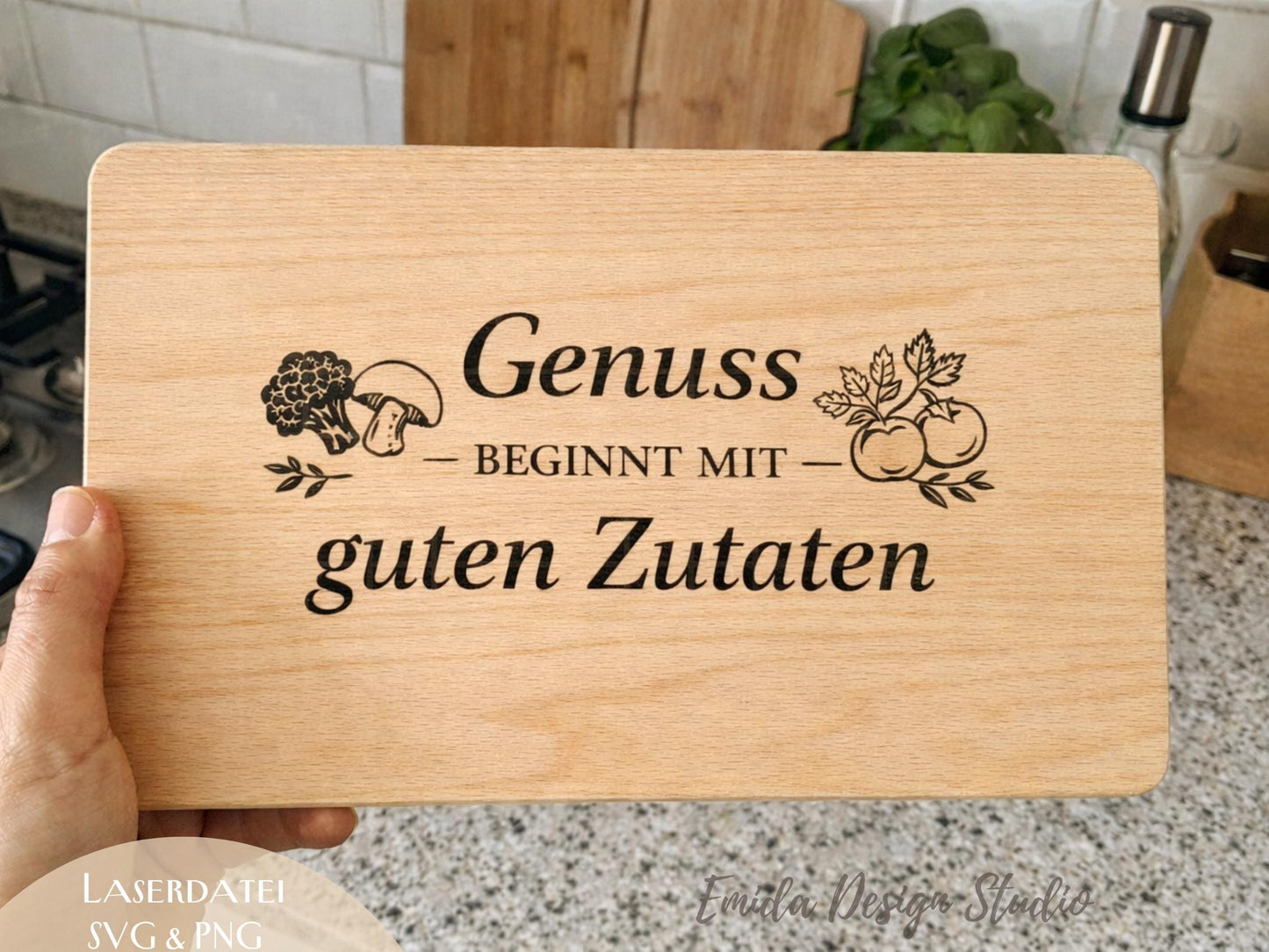 Laserdatei Küchen Sprüche Bundle – Schneidebrett Gravur SVG | Holzbrett Küche | Essen & Familie Zitate | Koch Geschenkidee | Plotterdatei