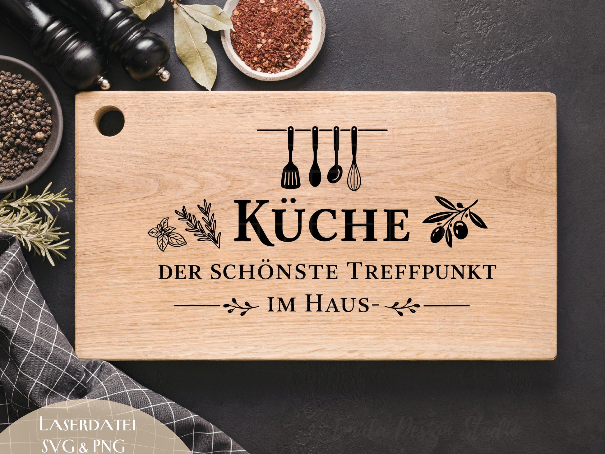 Laserdatei Küchen Sprüche Bundle – Schneidebrett Gravur SVG | Holzbrett Küche | Essen & Familie Zitate | Koch Geschenkidee | Plotterdatei