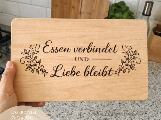 Laserdatei Küchen Sprüche Bundle – Schneidebrett Gravur SVG | Holzbrett Küche | Essen & Familie Zitate | Koch Geschenkidee | Plotterdatei