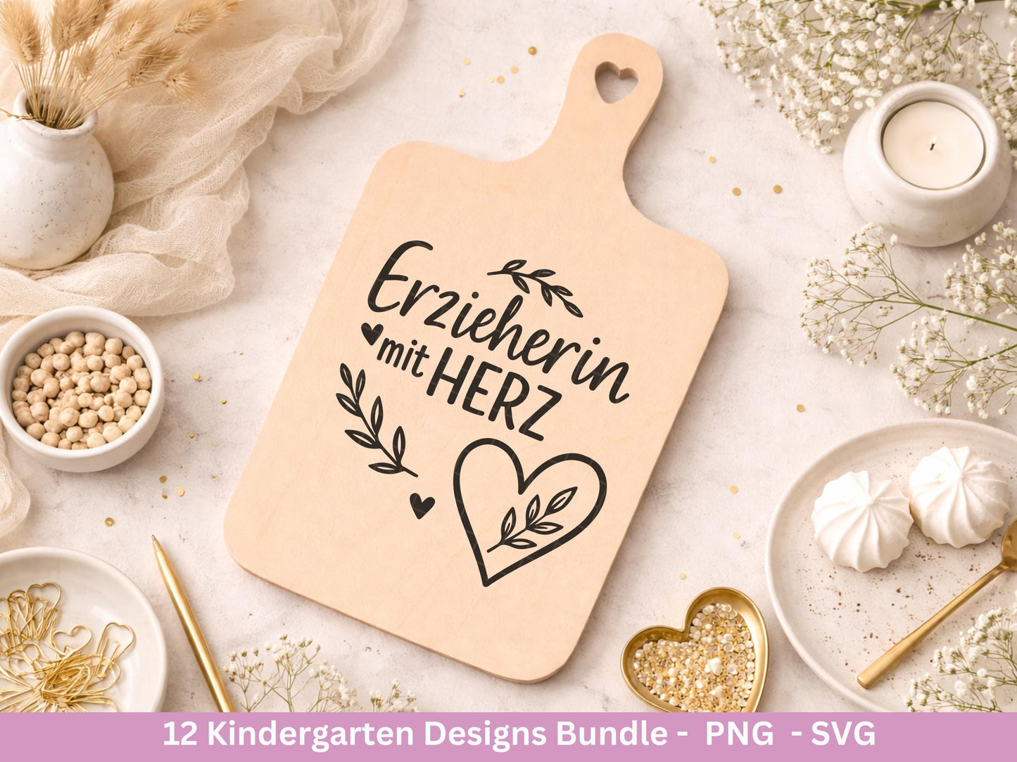 Erzieherin Plotterdatei Bundle – Danke Kindergarten Abschied | Deutsche Sprüche SVG | Geschenk Erzieherin | Cricut Silhouette | Laserdatei