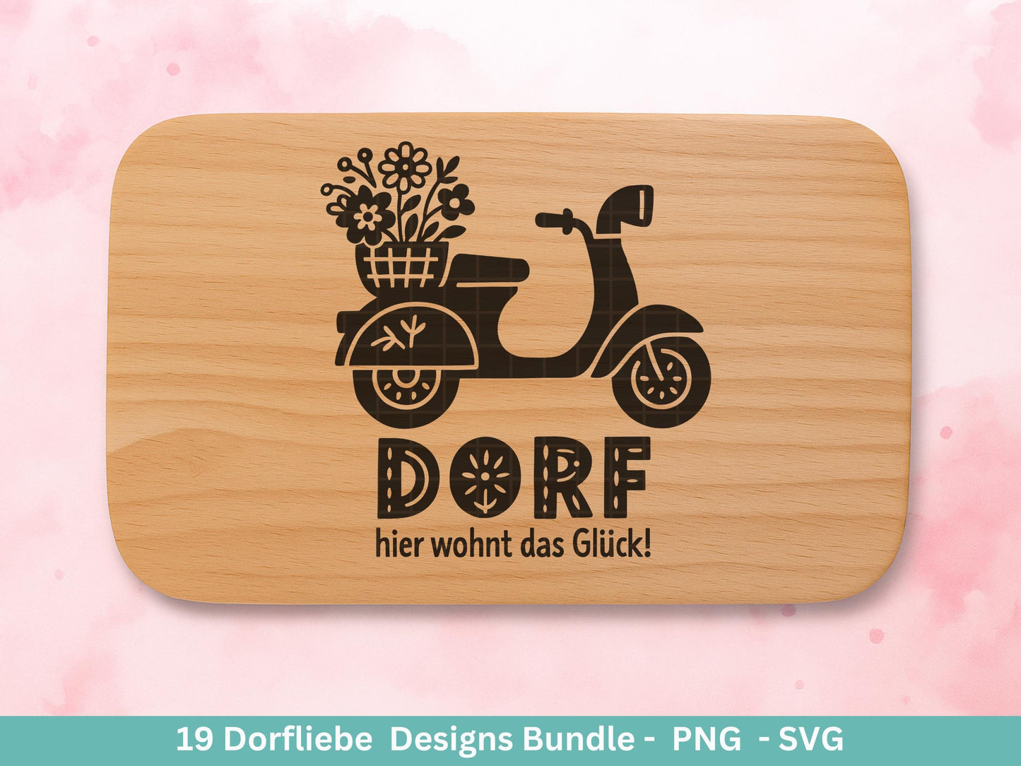Dorfleben Plotterdatei Bundle – Dorfkind Sprüche & Bauernhof Motive | Landliebe SVG PNG | Traktor | Cricut | Laserdatei Holzgravur Geschenk