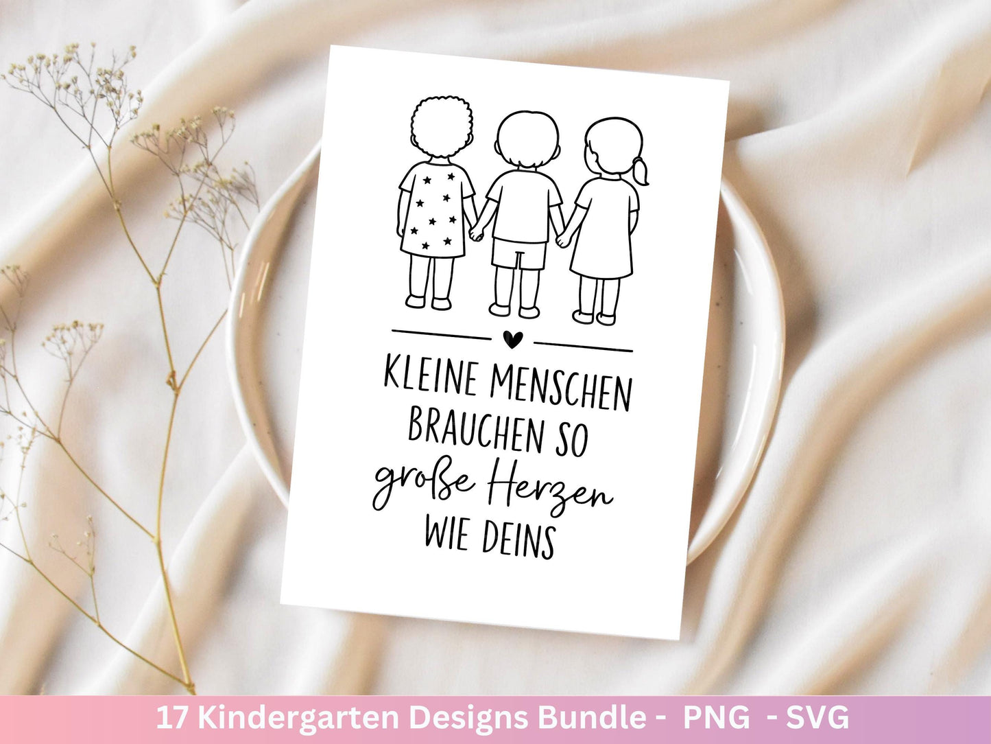 Erzieherin Plotterdatei Bundle – Danke Sprüche Kindergarten Abschied | Geschenk Erzieher & Erzieherin SVG | Cricut | Laserdatei Holzgravur