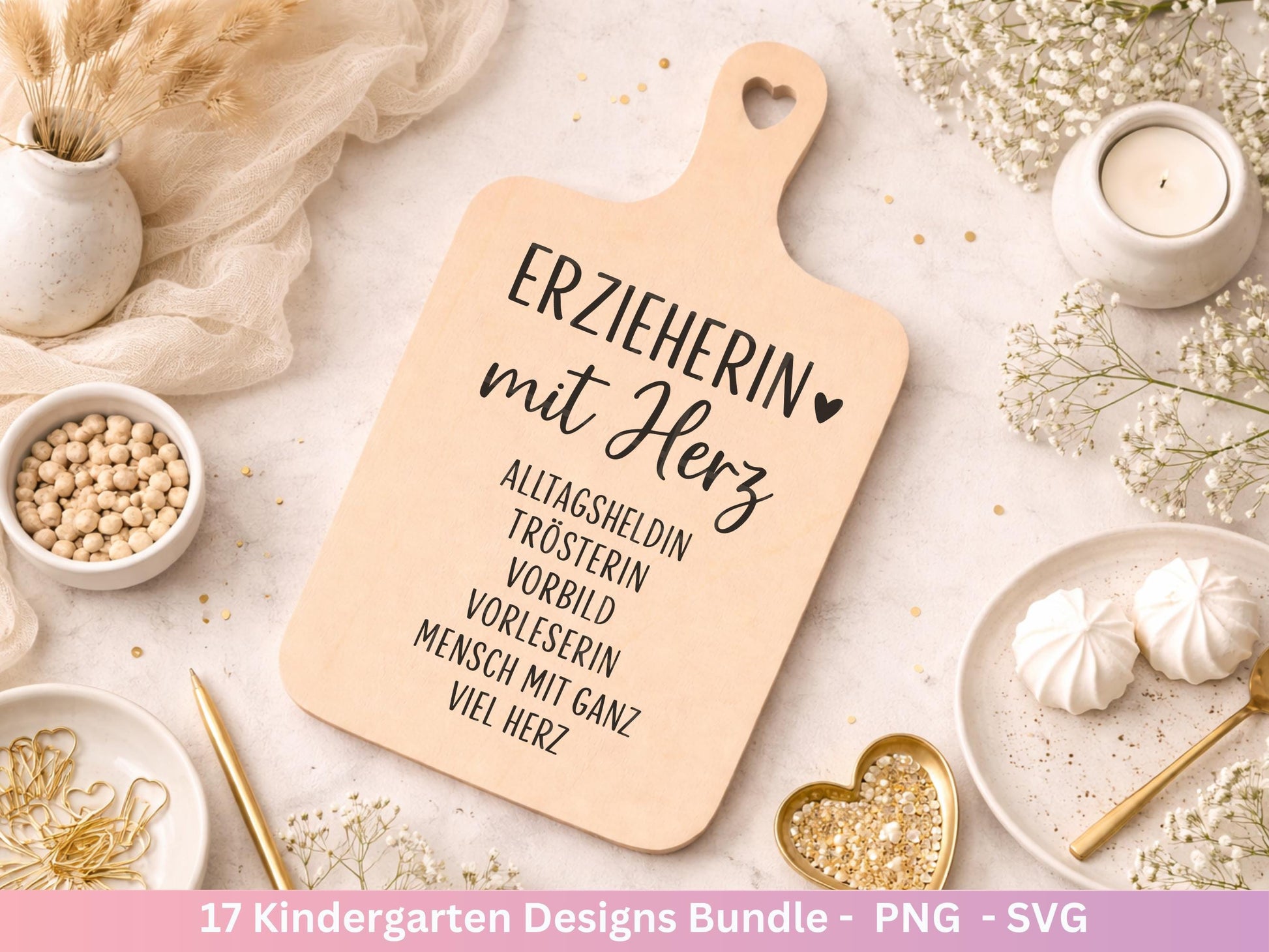 Erzieherin Plotterdatei Bundle – Danke Sprüche Kindergarten Abschied | Geschenk Erzieher & Erzieherin SVG | Cricut | Laserdatei Holzgravur