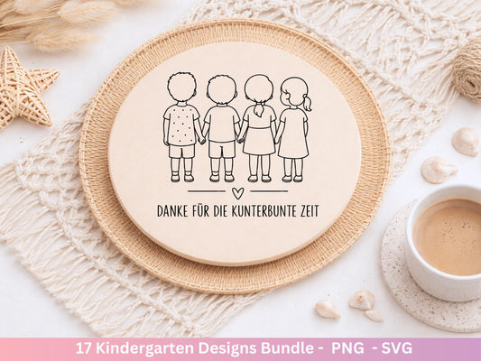 Erzieherin Plotterdatei Bundle – Danke Sprüche Kindergarten Abschied | Geschenk Erzieher & Erzieherin SVG | Cricut | Laserdatei Holzgravur