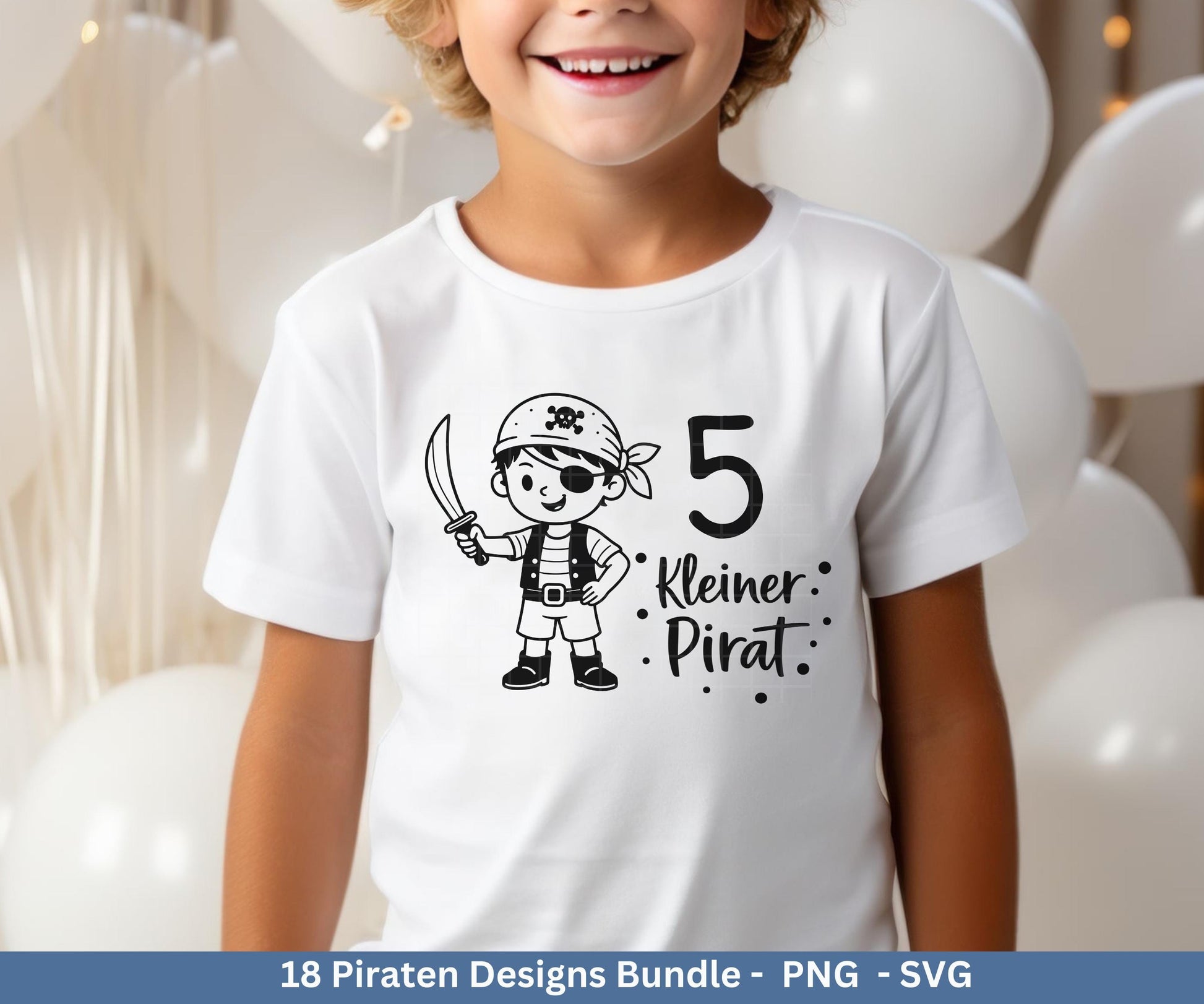 Piraten Plotterdatei Bundle – Kinder Pirat Sprüche & Motive SVG PNG | Ahoi Kindergeburtstag | T-Shirt Einladung Geschenk | Cricut Laserdatei